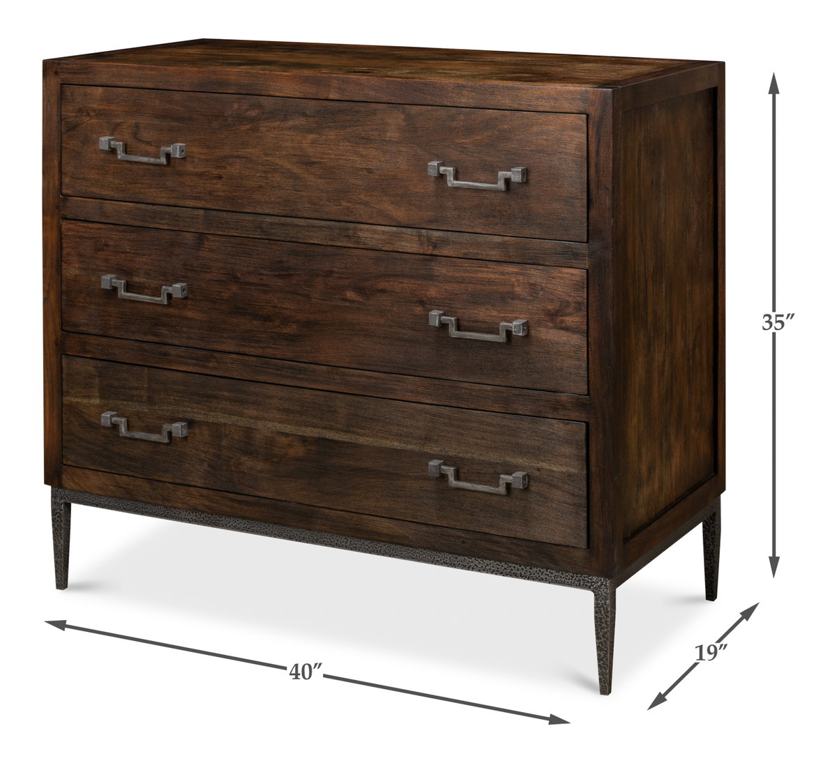 Bauhaus Chest Of Drawers, by Sarreid, 1'7" length x 3'4" width x 2'11" height View 13