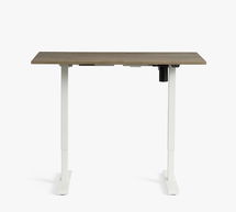 Online Designer Bedroom Adjustable 51" Standing Desk, Gray Wash Desktop/White Base