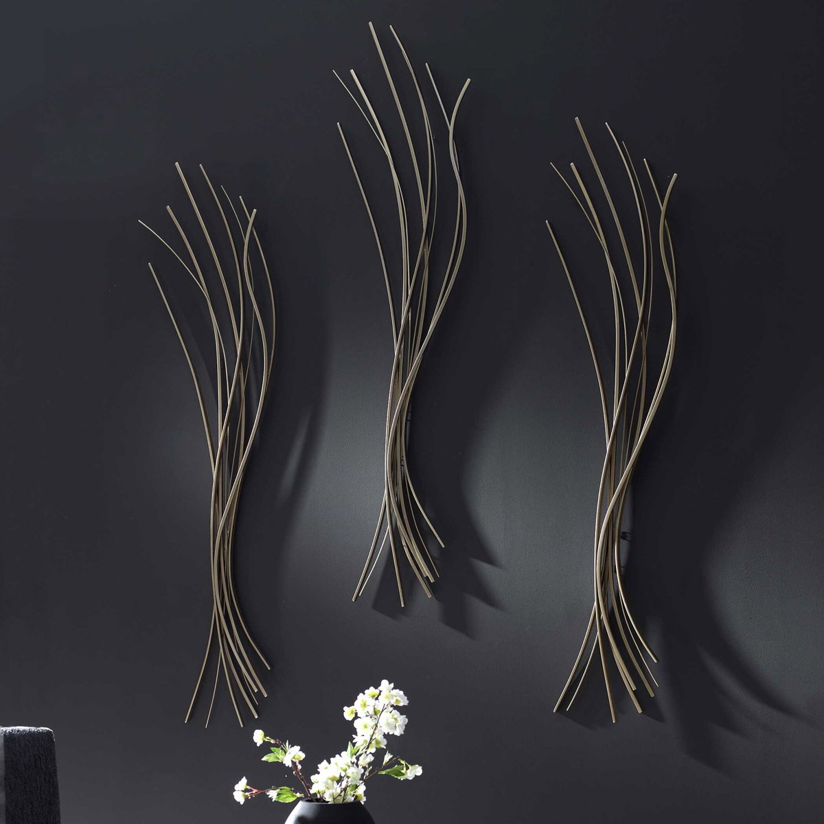 Frequencies Metal Wall Decor, Sculptural Wall Art by Uttermost, 52.62" width x 13" height x 1.25" depth View 4