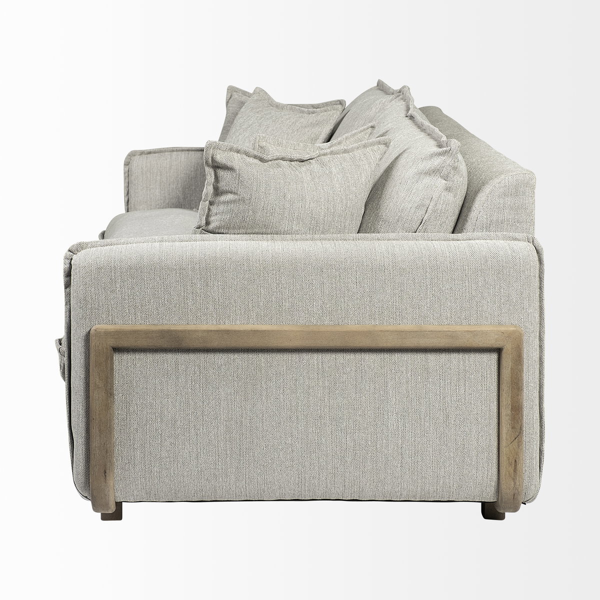 Roy I 84' Frost Gray Upholstered Three Seater Sofa, Sofas & Sectional by Mercana, 83.86" length x 40.94" width x 32.87" height View 5