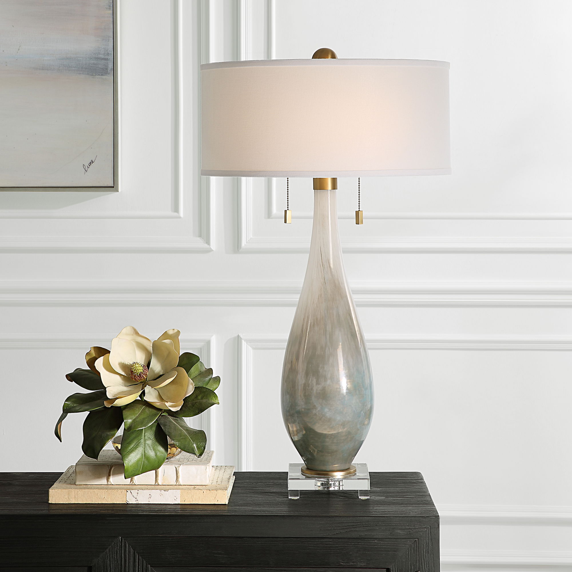 Cardoni Bronze Glass Table Lamp large image 