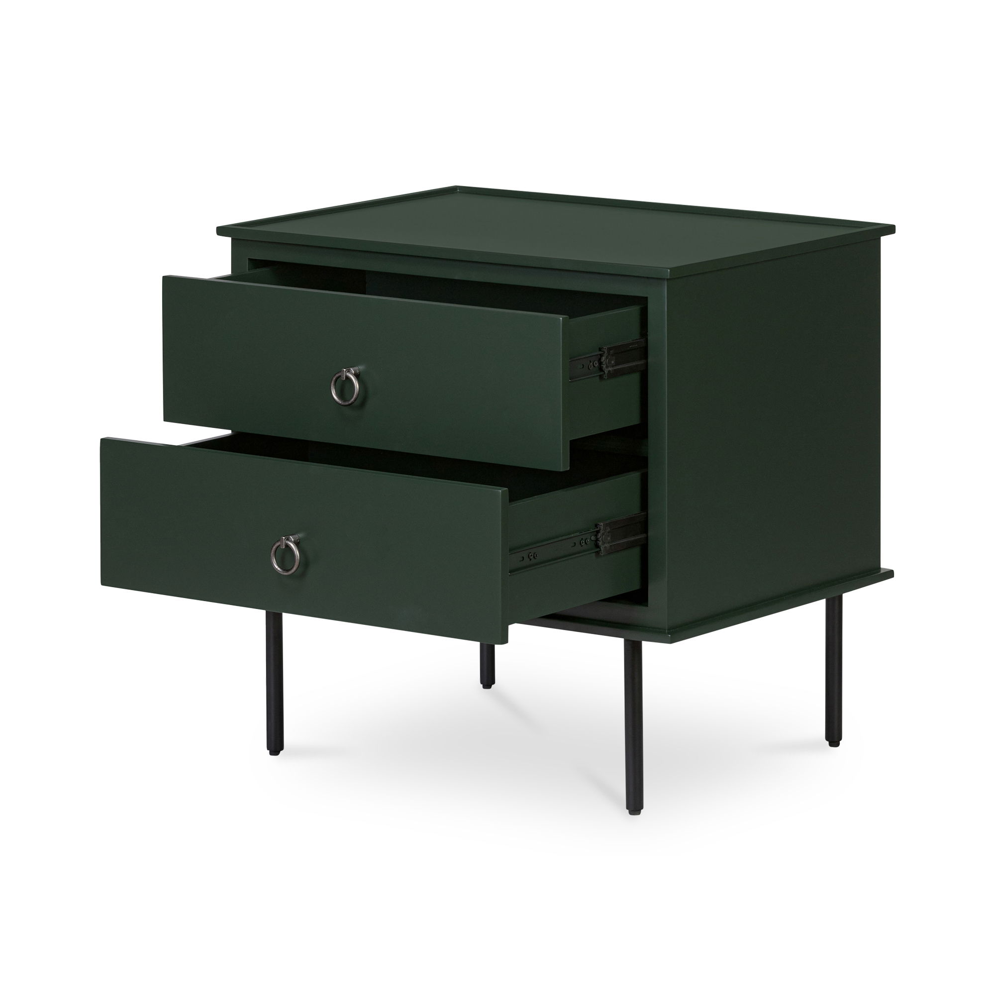 Reagan Nightstand Deep Green, by Moe's Home, 25" width x 24.25" height x 18.5" depth View 5