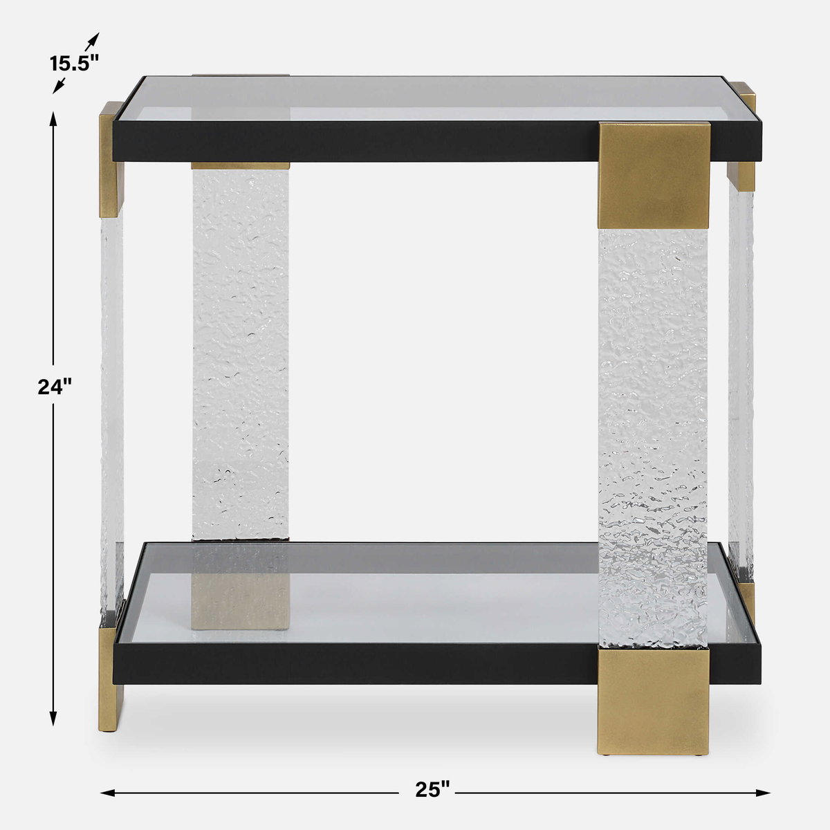Bendena Modern Side Table, Side & End Table by Uttermost, 25" width x 24" height x 15.5" depth View 3