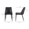 Lula Dining Chair Black Vegan Leather - Set Of Two, by Moe's Home, 18" width x 31.9" height x 23.4" depth thumbnail 11