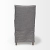 Elbert Solid Back Dining Side Chair | Grey Fabric with Brown Wood, Dining Chair by Mercana, 19.25" length x 21.75" width x 35.25" height thumbnail 9