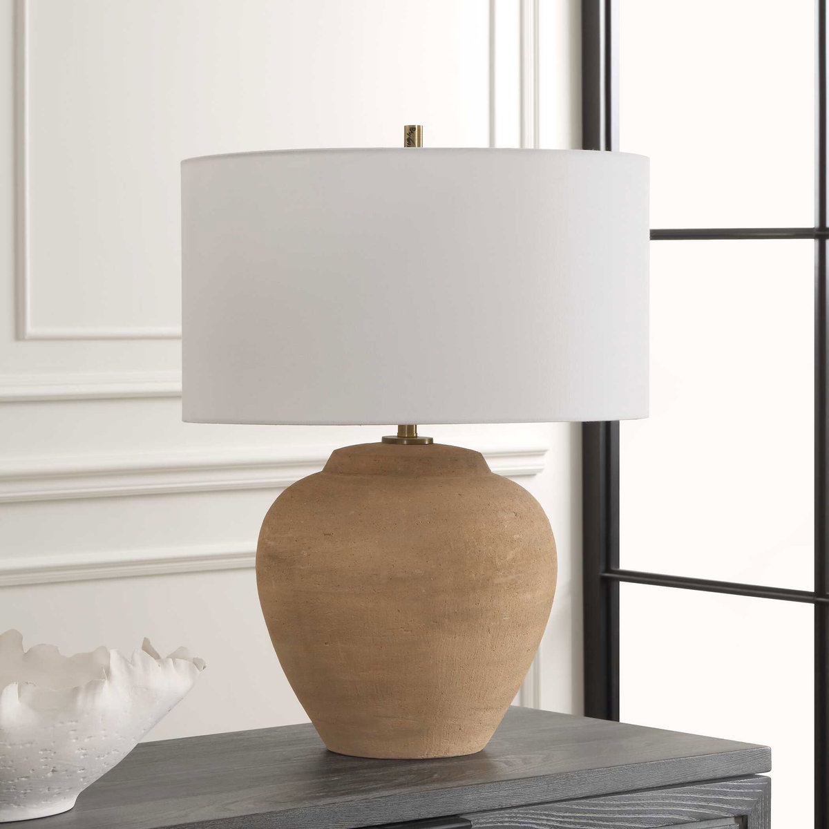 Treviso Terracotta Table Lamp, by Uttermost, 1'6" width x 2' height x 1'6" depth View 4
