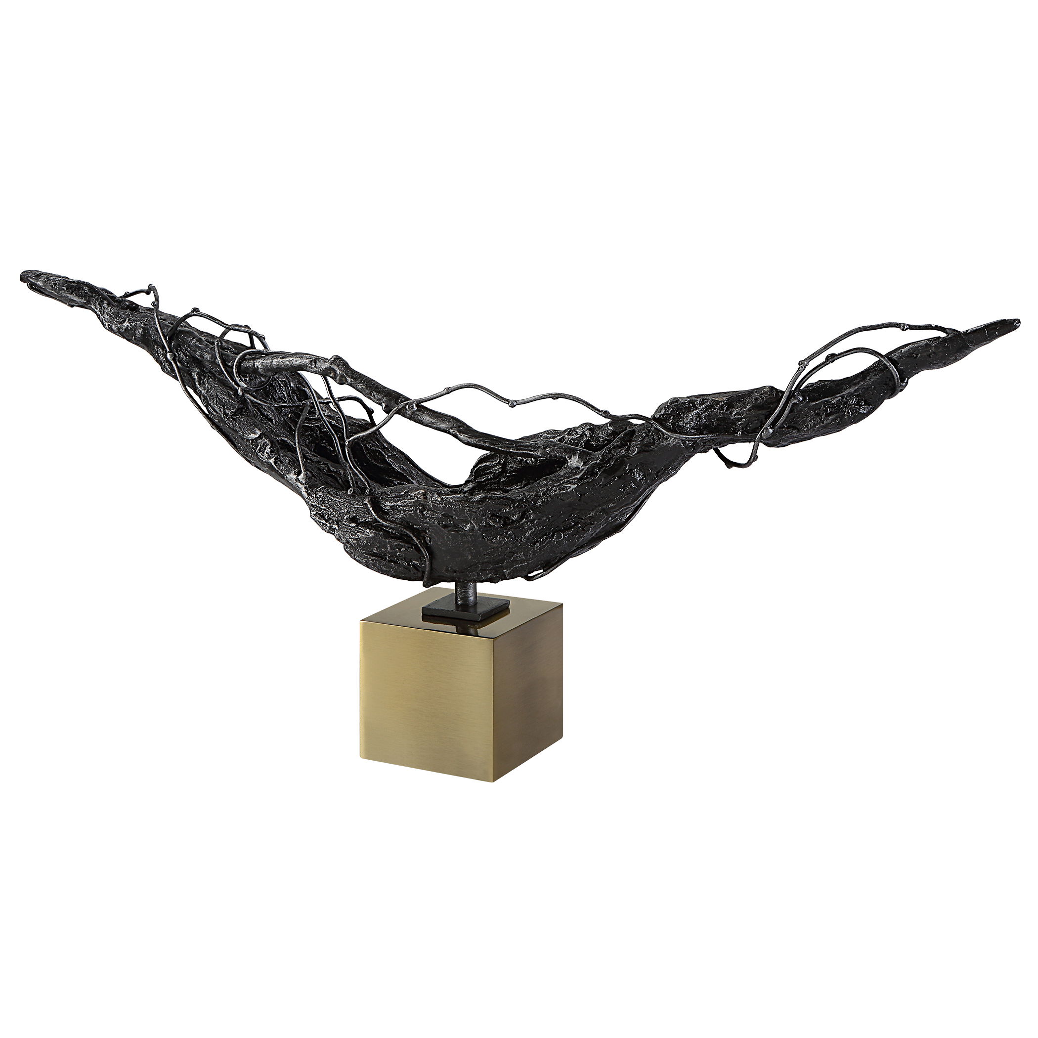 Tranquility Abstract Sculpture, Decorative by Uttermost, 19.25" width x 8.5" height x 3.5" depth View 1