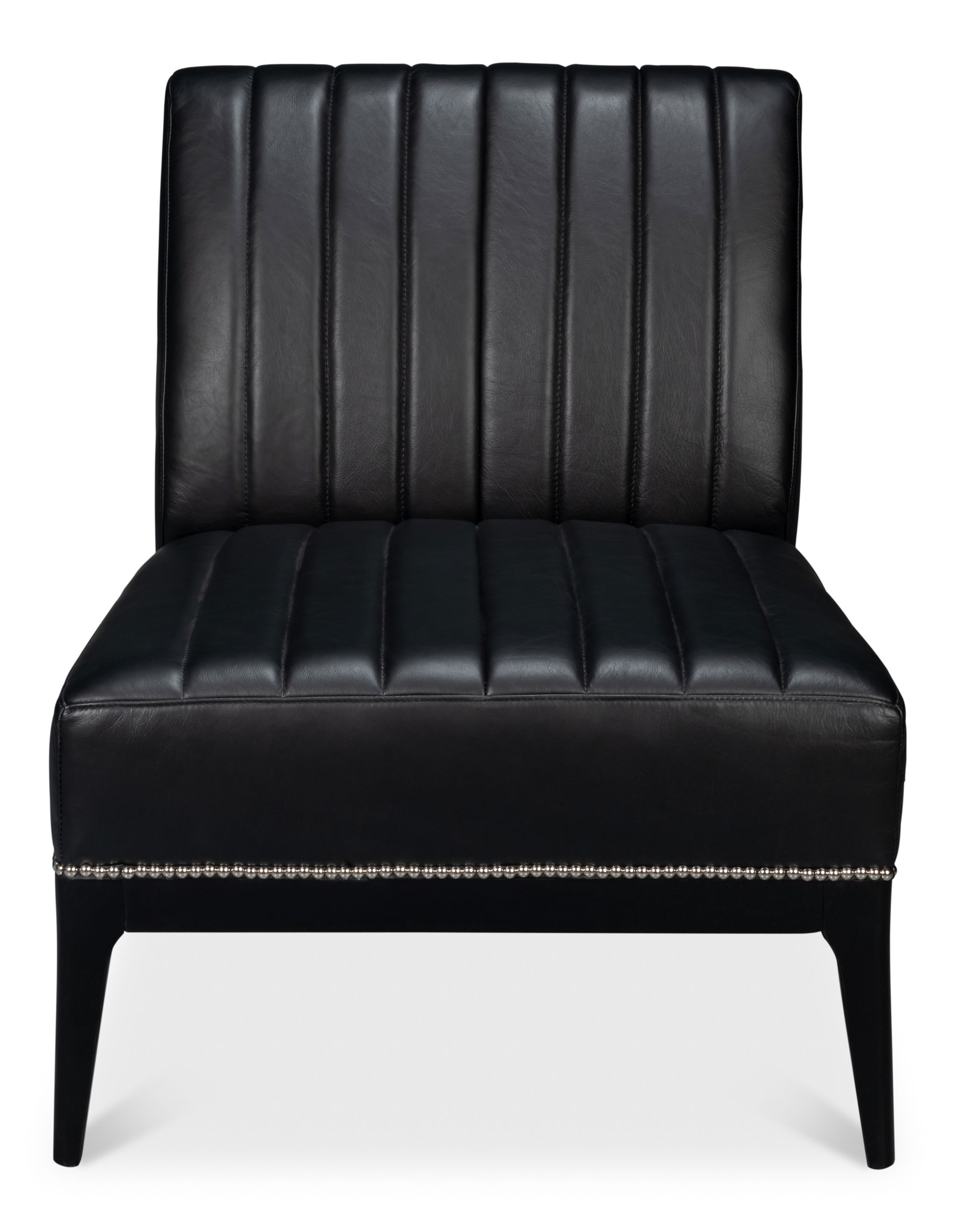 Agave Slipper Chair,Distilled Lthr, Blk large image 