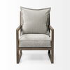 Sherlock Frost Gray Wood Frame Accent Chair, by Mercana, 25.98" length x 32.28" width x 34.25" height thumbnail 5