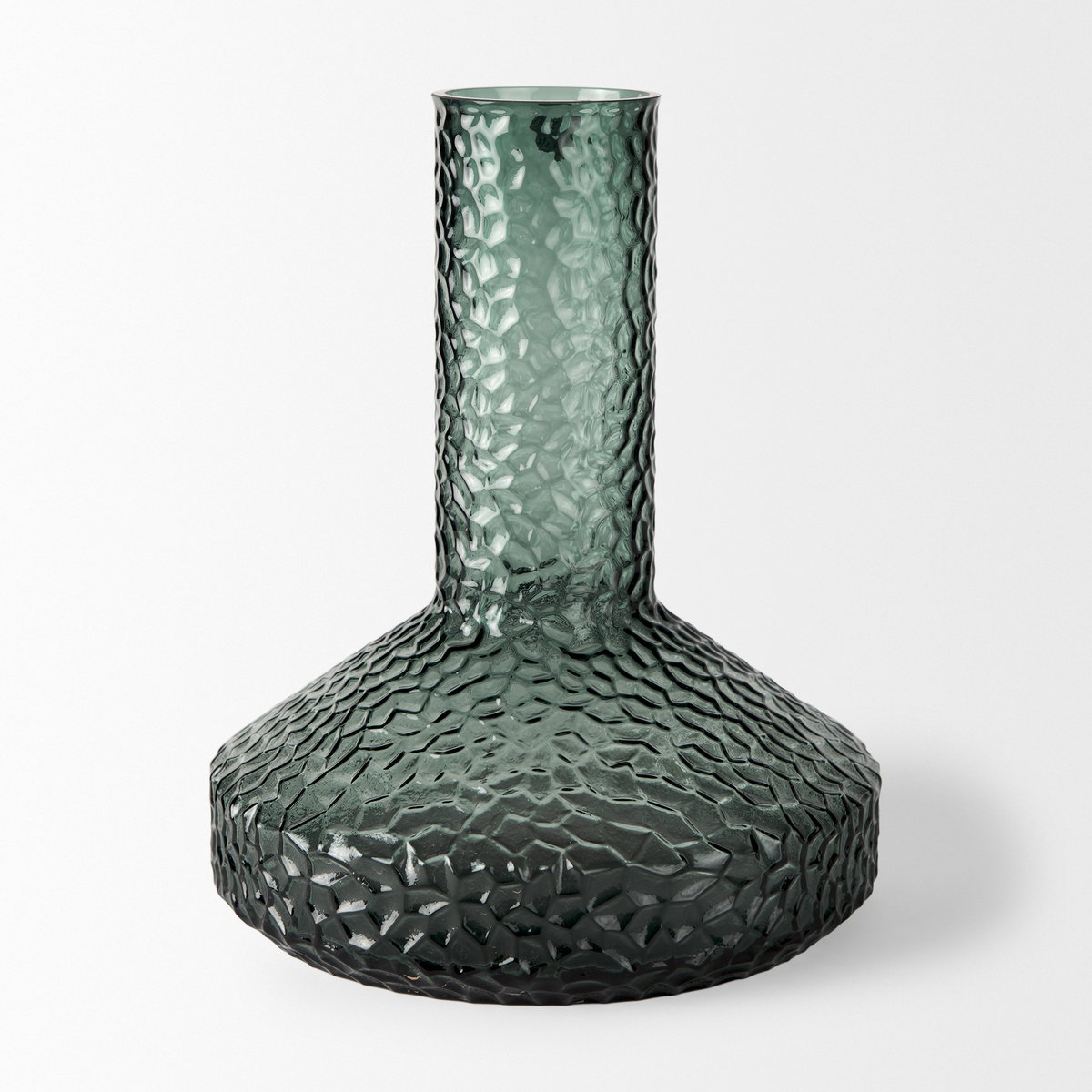 Jolene 11.8' Green Waterglass Glass Vase, by Mercana, 9.84" length x 9.84" width x 11.81" height View 4
