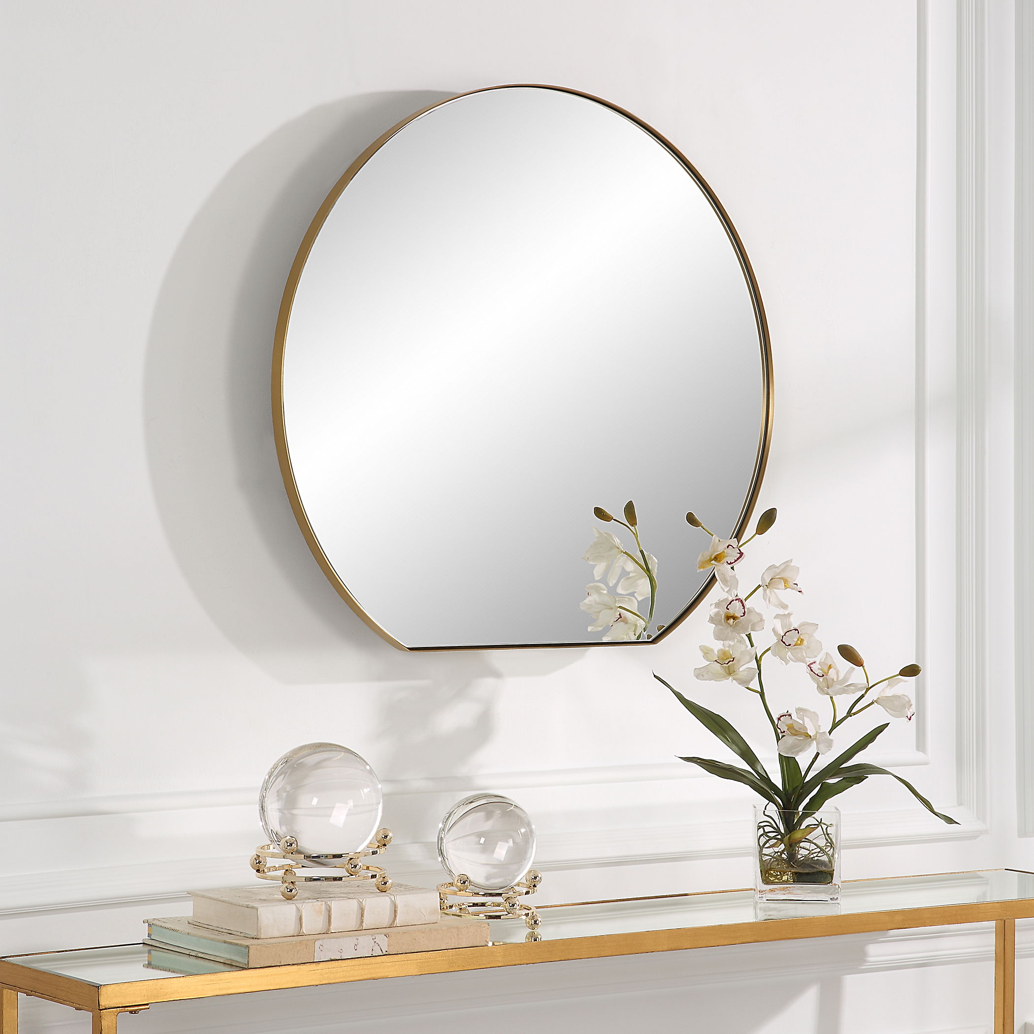 Cabell Small Brass Mirror large image 