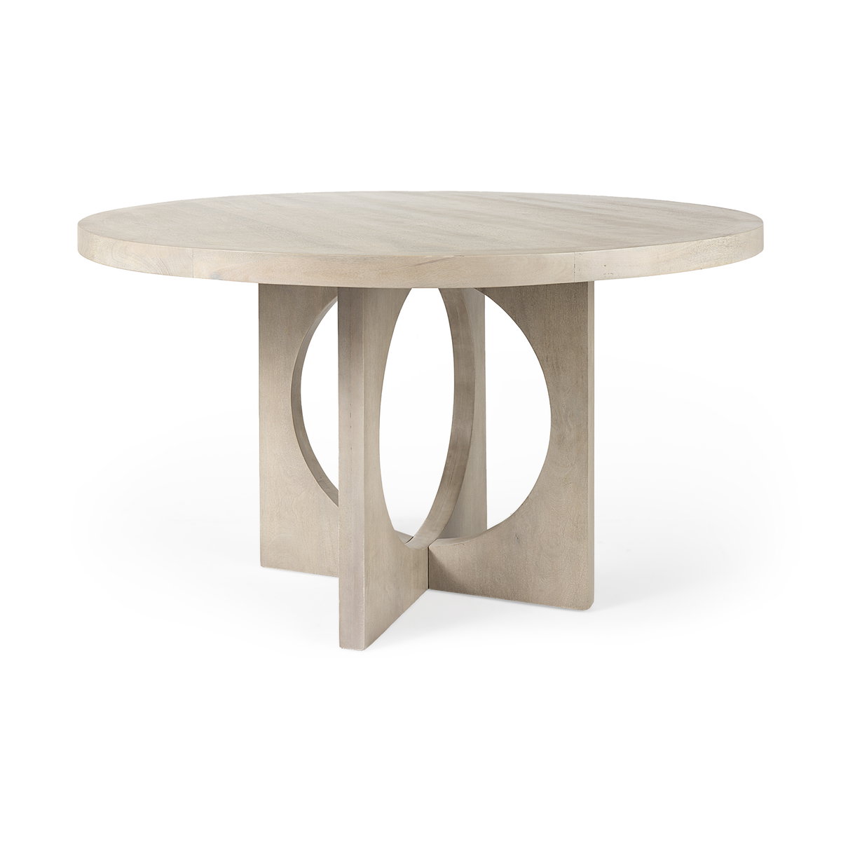 Liesl 54' Round Pedestal Dining Table | Modern | Gray Wood | Seats 6, by Mercana, 54" length x 54" width x 30" height View 1
