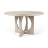 Liesl 54.L x 54.0W x 30.0H Barely Gray Finished Wood with Circular Top Dining Table, by Mercana, 54" length x 54" width x 30" height thumbnail 1