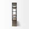 Braxton I Light Brown Wood and Iron Three Shelf Shelving Unit 81.5L x 18.5W x 90, Shelving & Bookcase by Mercana, 81.5" length x 18.5" width x 90" height thumbnail 3