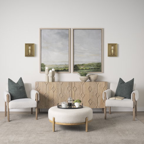 Cairn Brushed Gold Metal with Glass 1-Light Wall Sconce