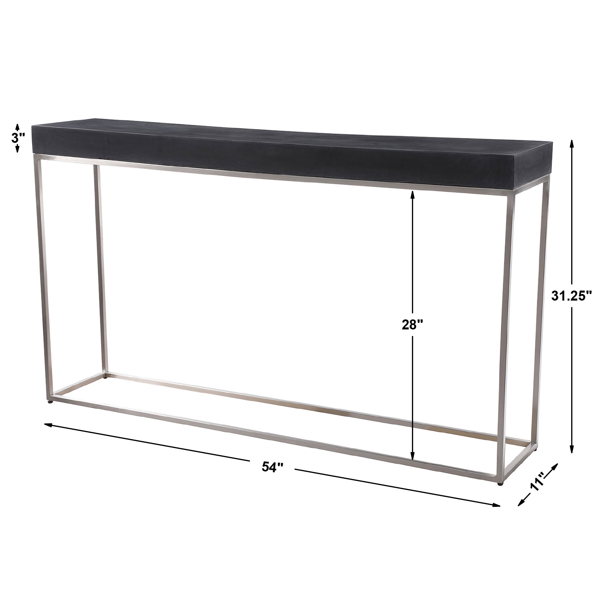 Jase Black Concrete Console Table large image 