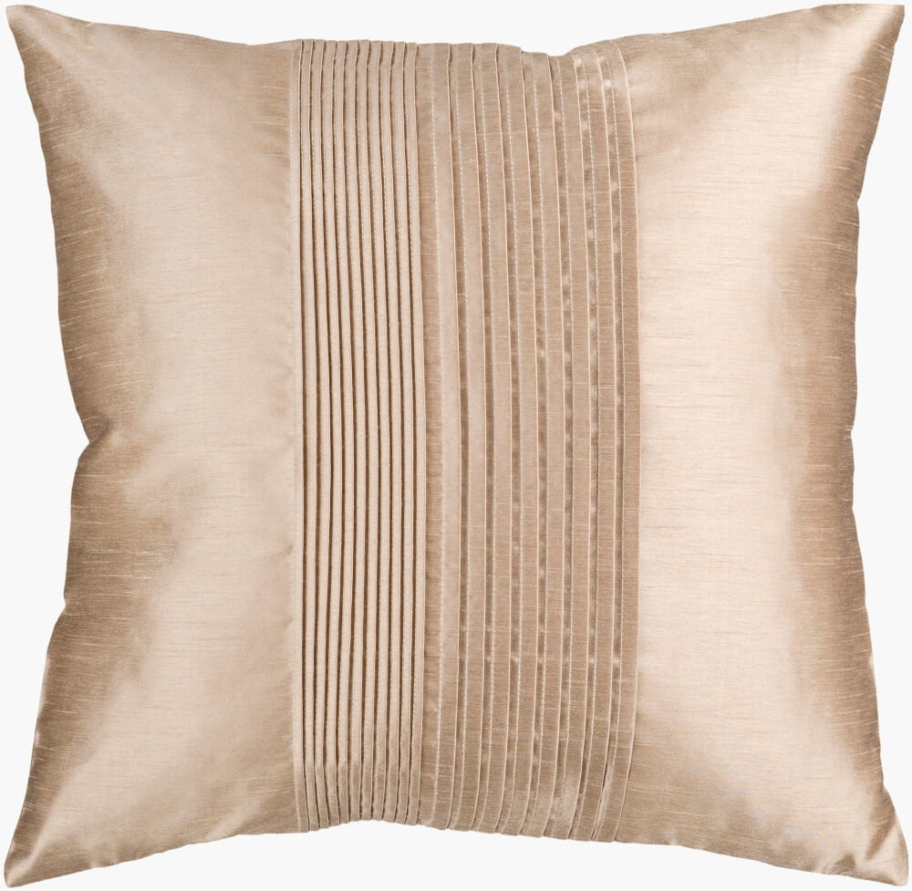 Solid Pleated Accent Pillow, Decorative Pillow by Surya, 18" length x 18" width
