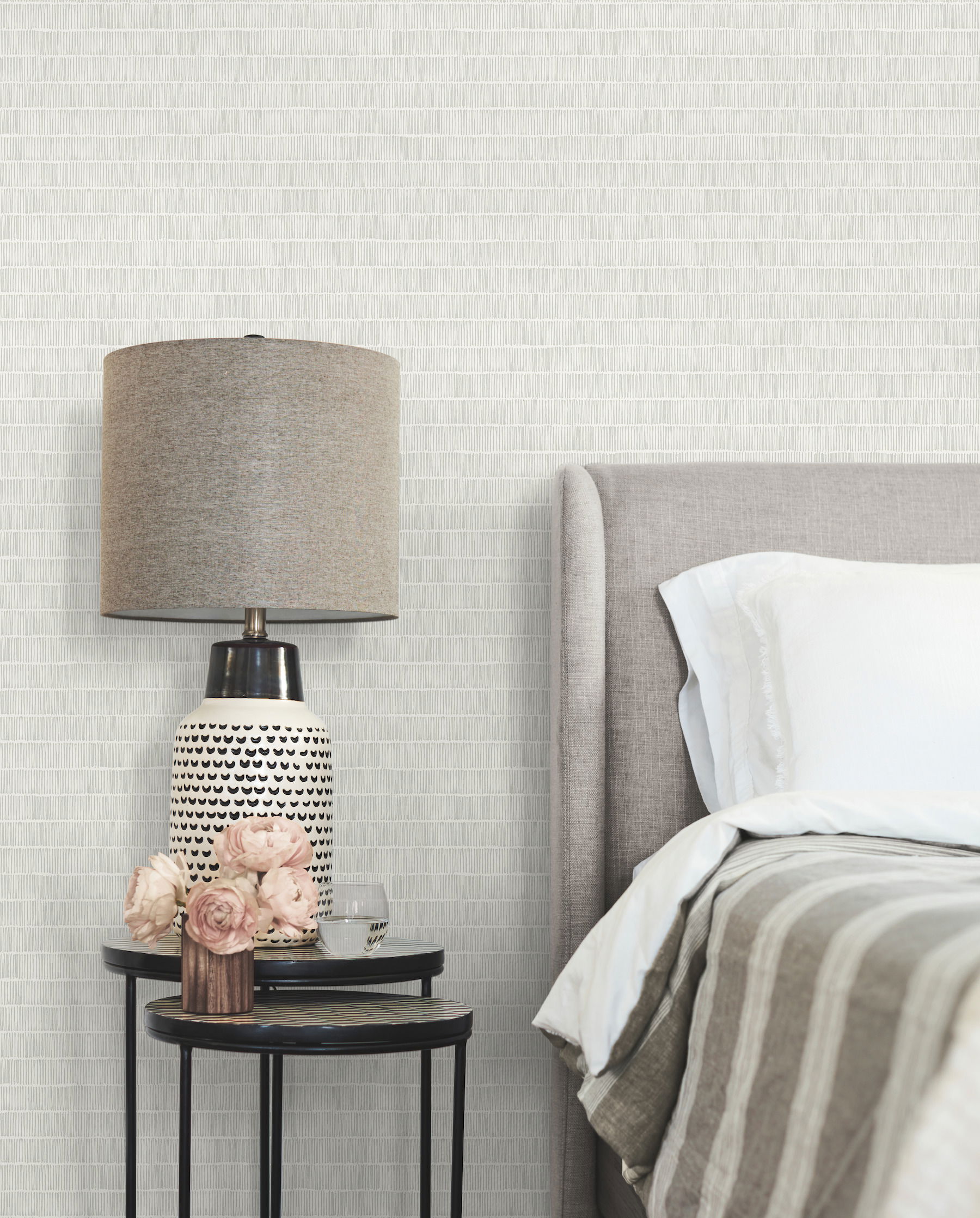 Horizontal Hash Marks Grey Wallpaper large image 