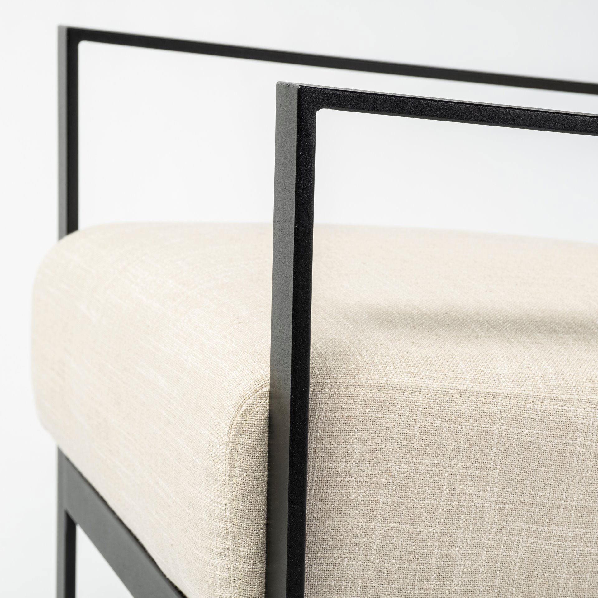 Stamford Light Beige Upholstered Seat with Wood Back, Metal Frame Accent Chair large image 