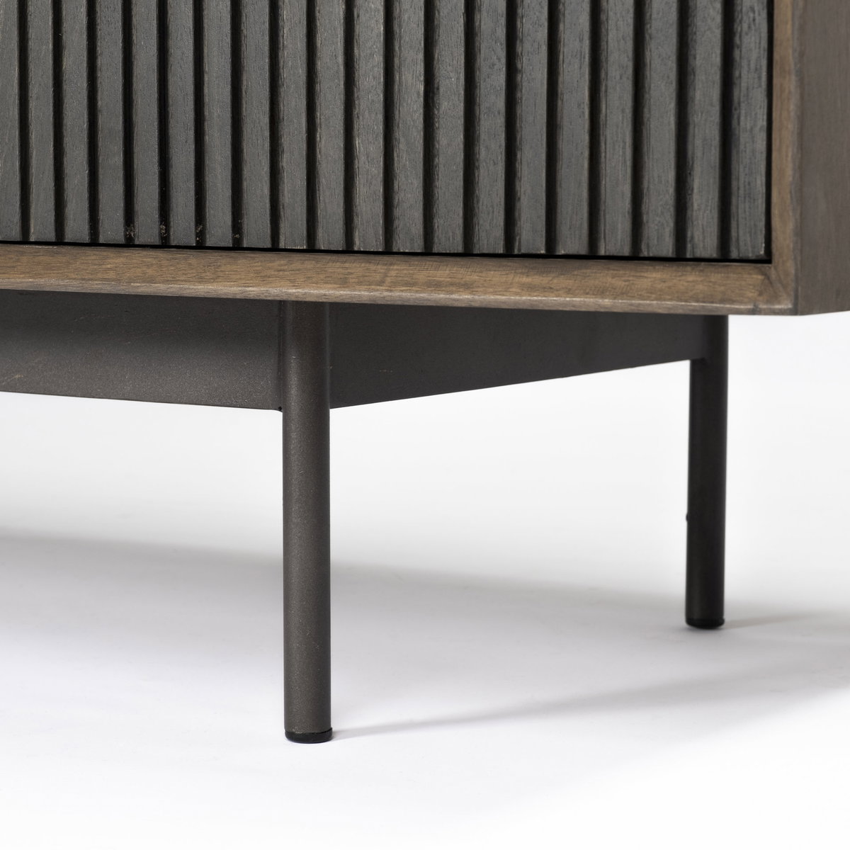 Grace I Two-Toned Brown Solid Wood TV Stand Media Console with Slated Doors, TV up to 82', by Mercana, 72" length x 20.5" width x 24.25" height View 13