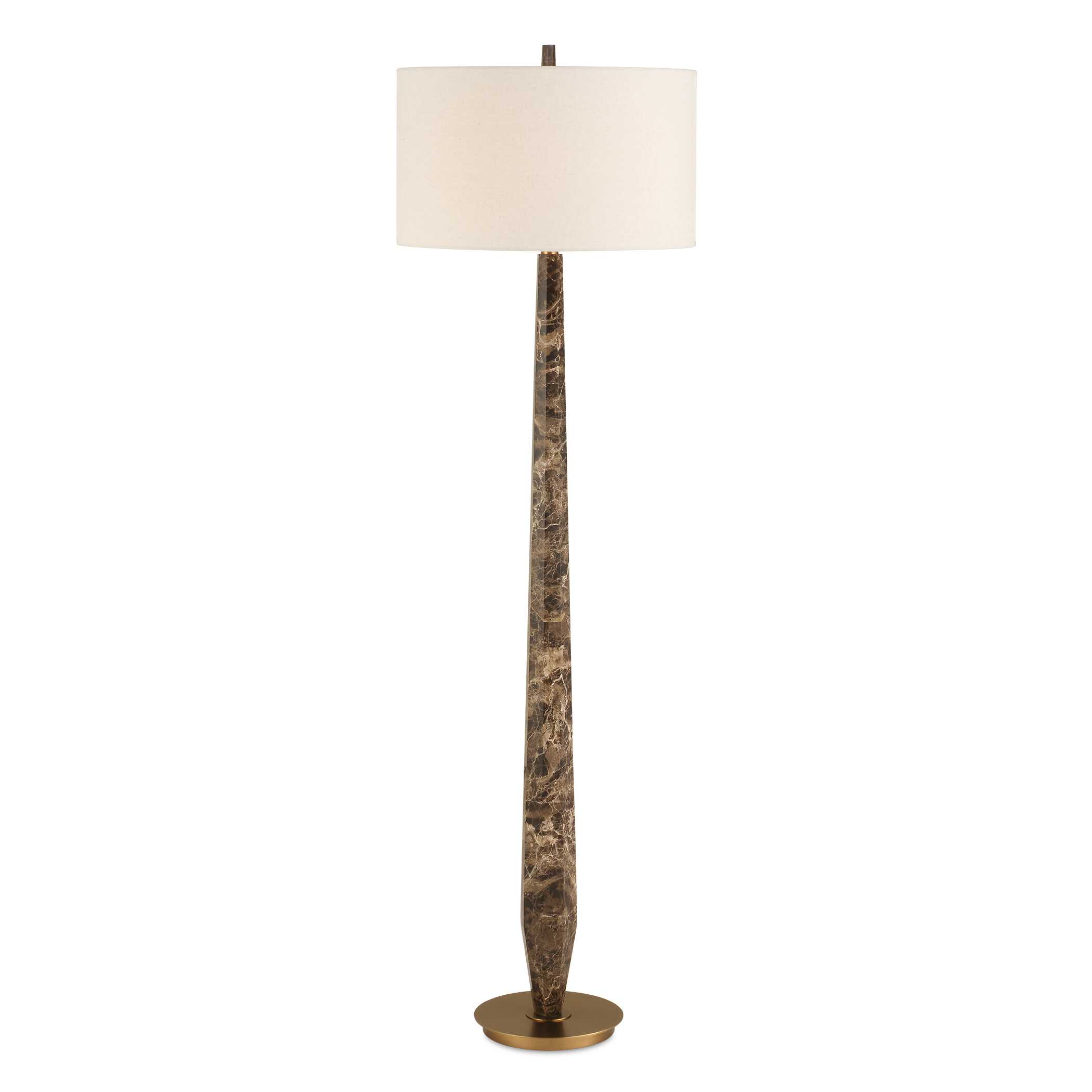 Tyree Brown Marble Floor Lamp, by Uttermost, 20" width x 66" height x 20" depth View 1