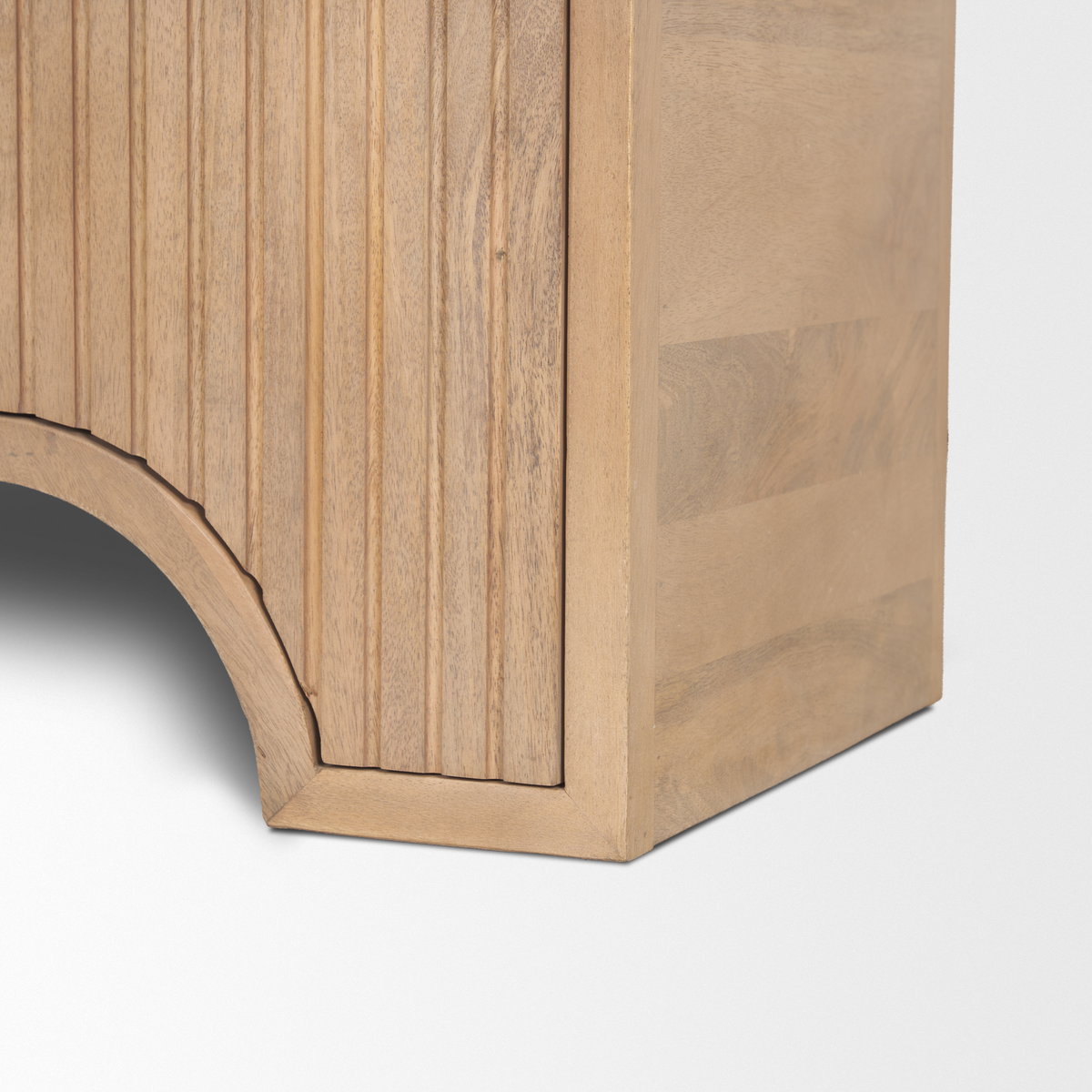 Sorina Reverse Fluted Light Brown Wood Accent Cabinet, Cabinets & Chest by Mercana, 40" length x 16" width x 32" height View 12