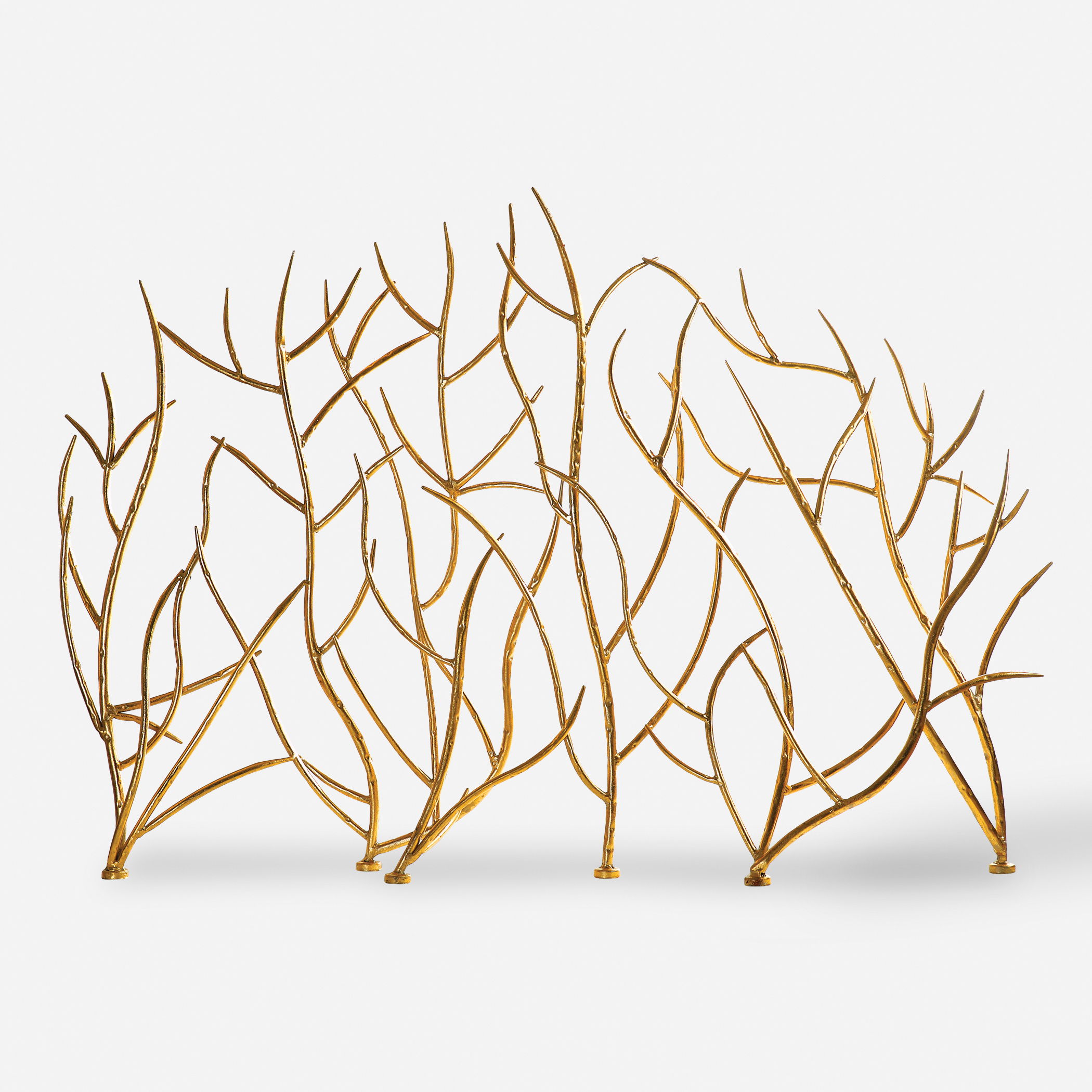 Gold Branches Decorative Fireplace Screen large image 