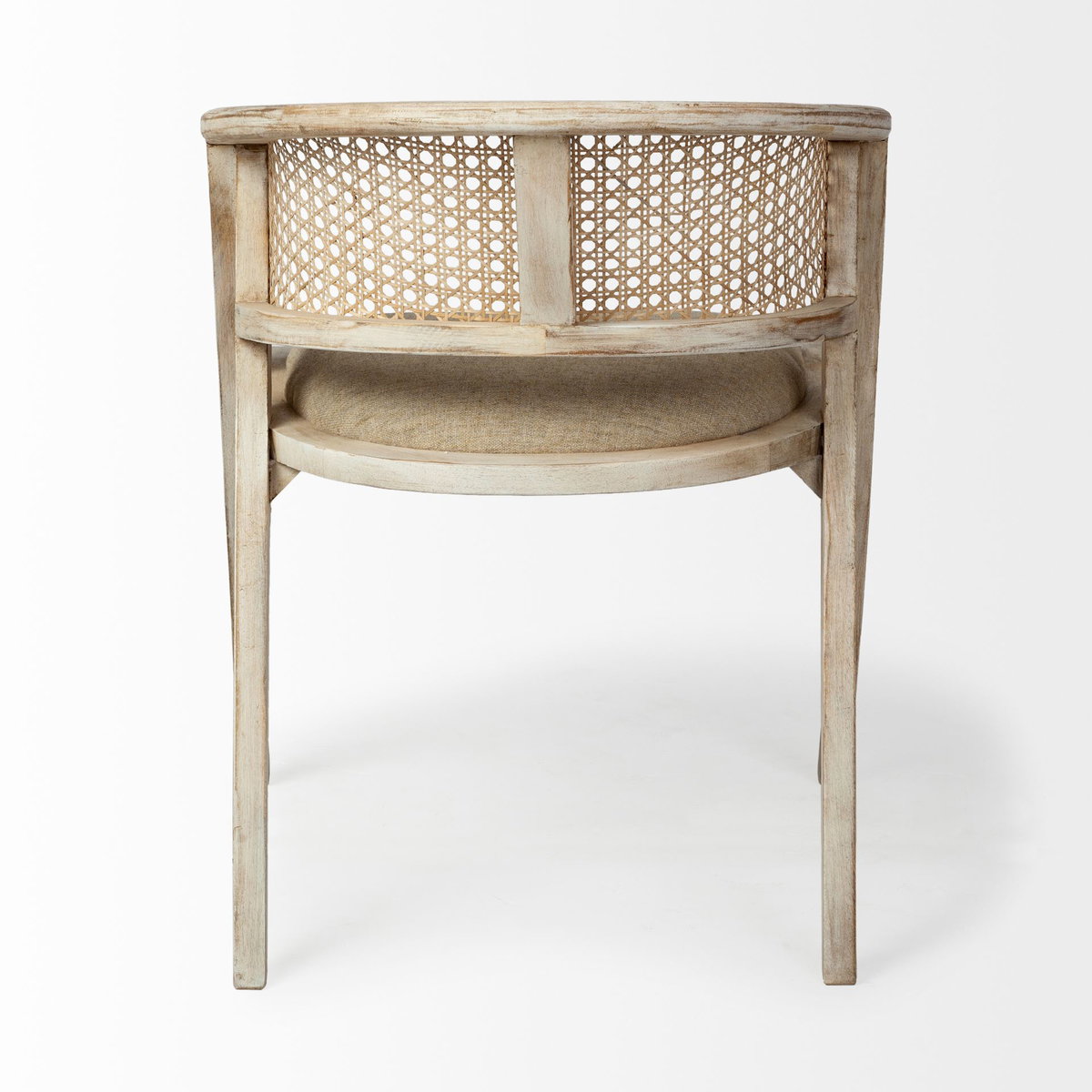 Tabitha Cane Back Dining Arm Chair | Polyester with Blonde Wooden, Dining Chair by Mercana, 23" length x 23" width x 30" height View 6