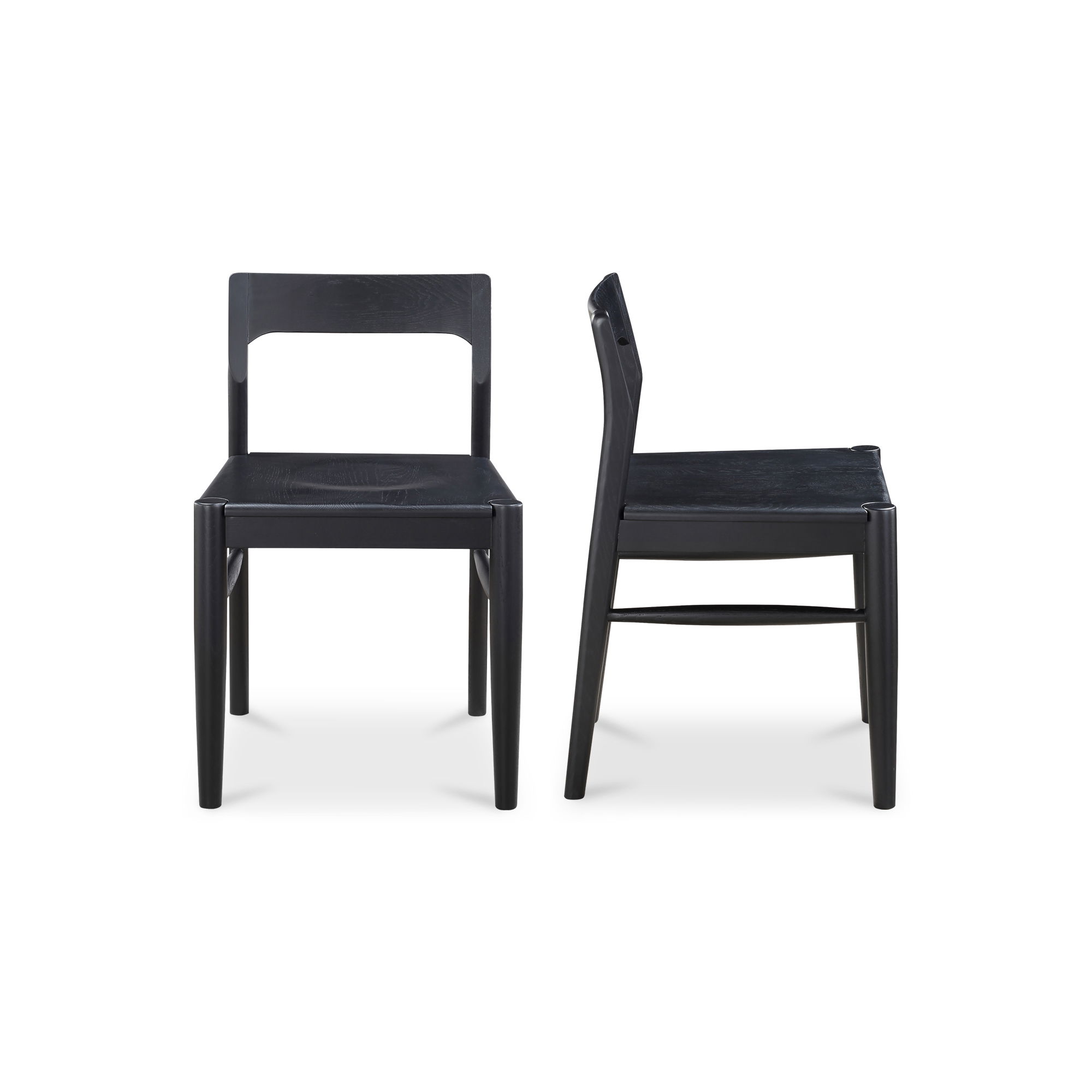 Owing Dining Chair Black - Set Of Two, by Moe's Home, 19.5" width x 30" height x 20" depth View 2
