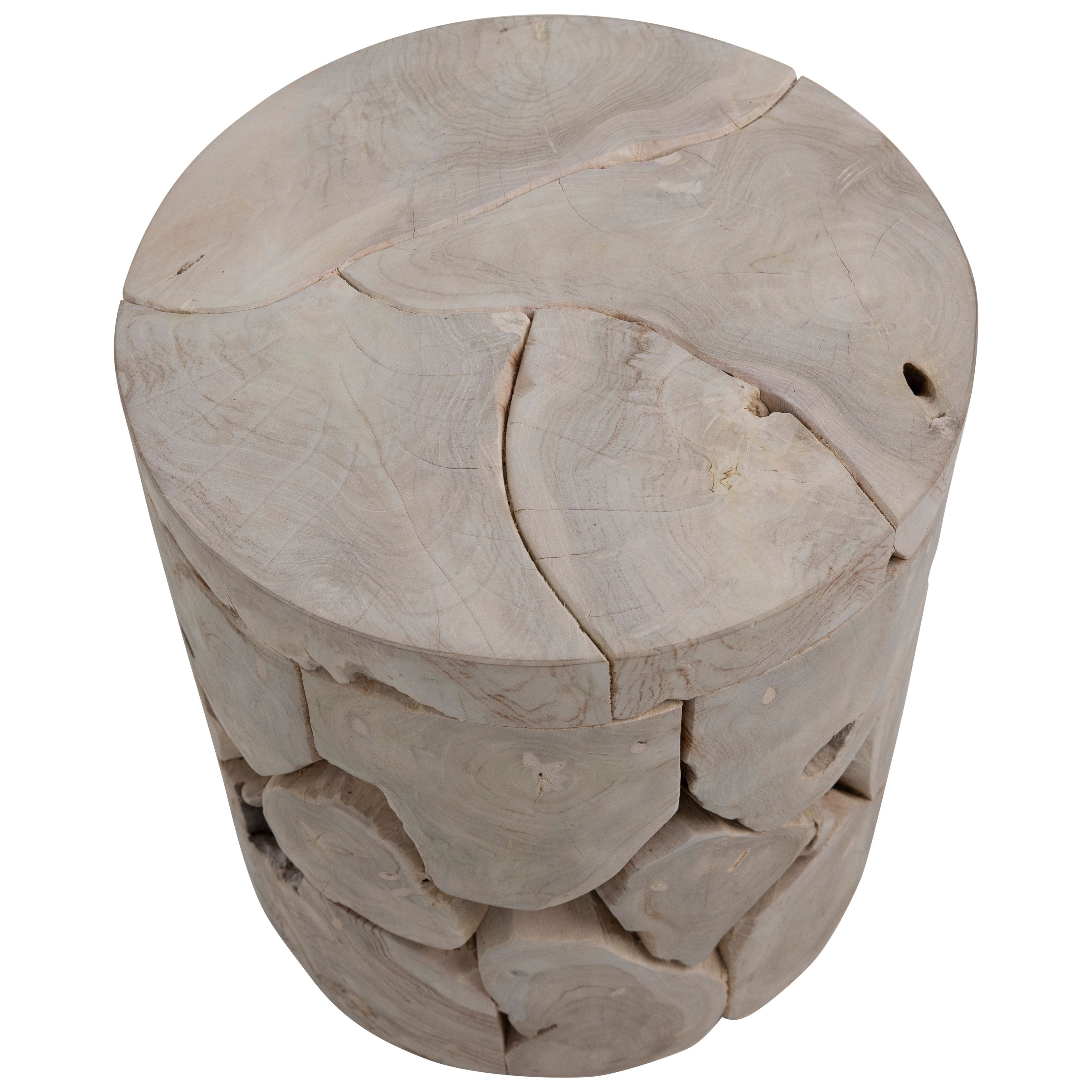 Briar Round Side Table Bleached, Side & End Table by Dovetail, 17" width x 19.56" height x 17" depth View 2