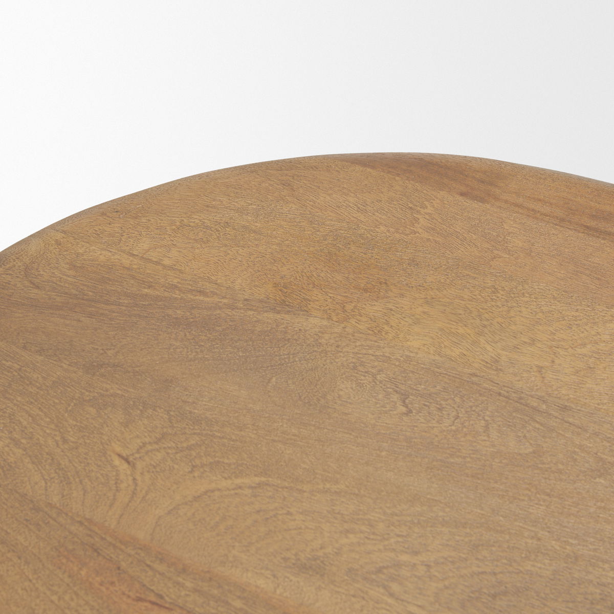 Shima Oval Light Brown Wood with Arched Legs Coffee Table, by Mercana, 48" length x 28" width x 16" height View 8