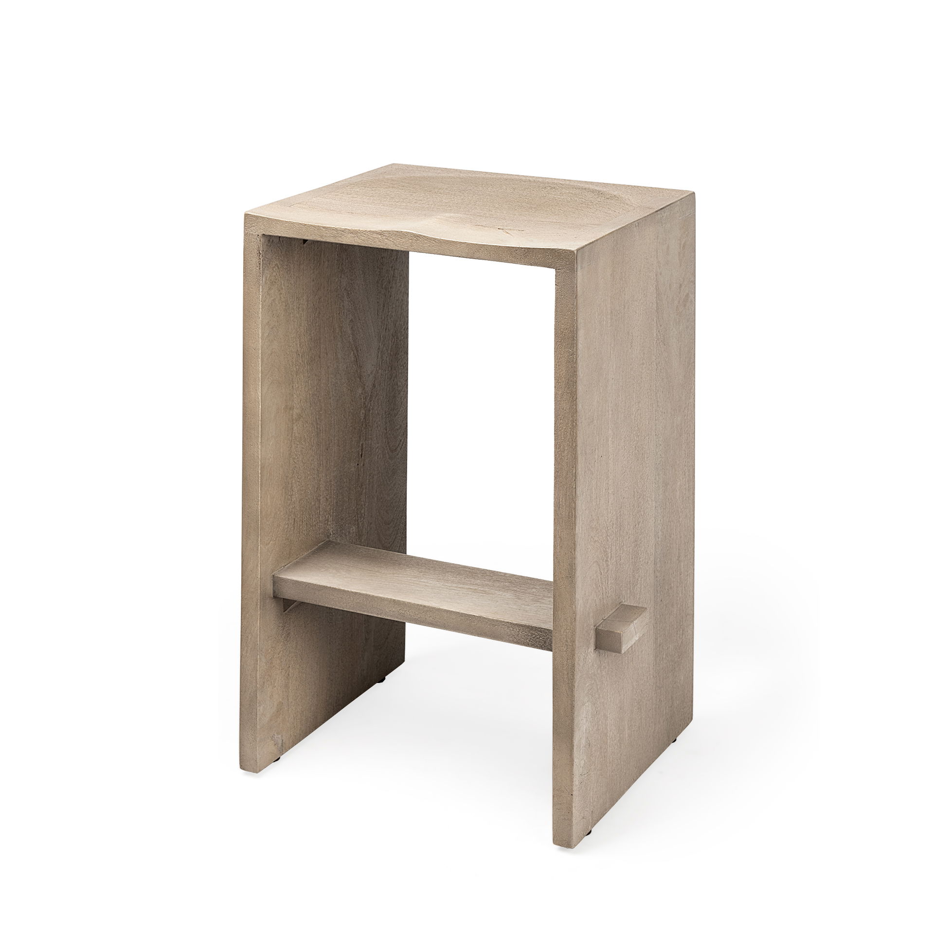 Aida 26' Seat Height Light Gray Wood Counter Stool large image 