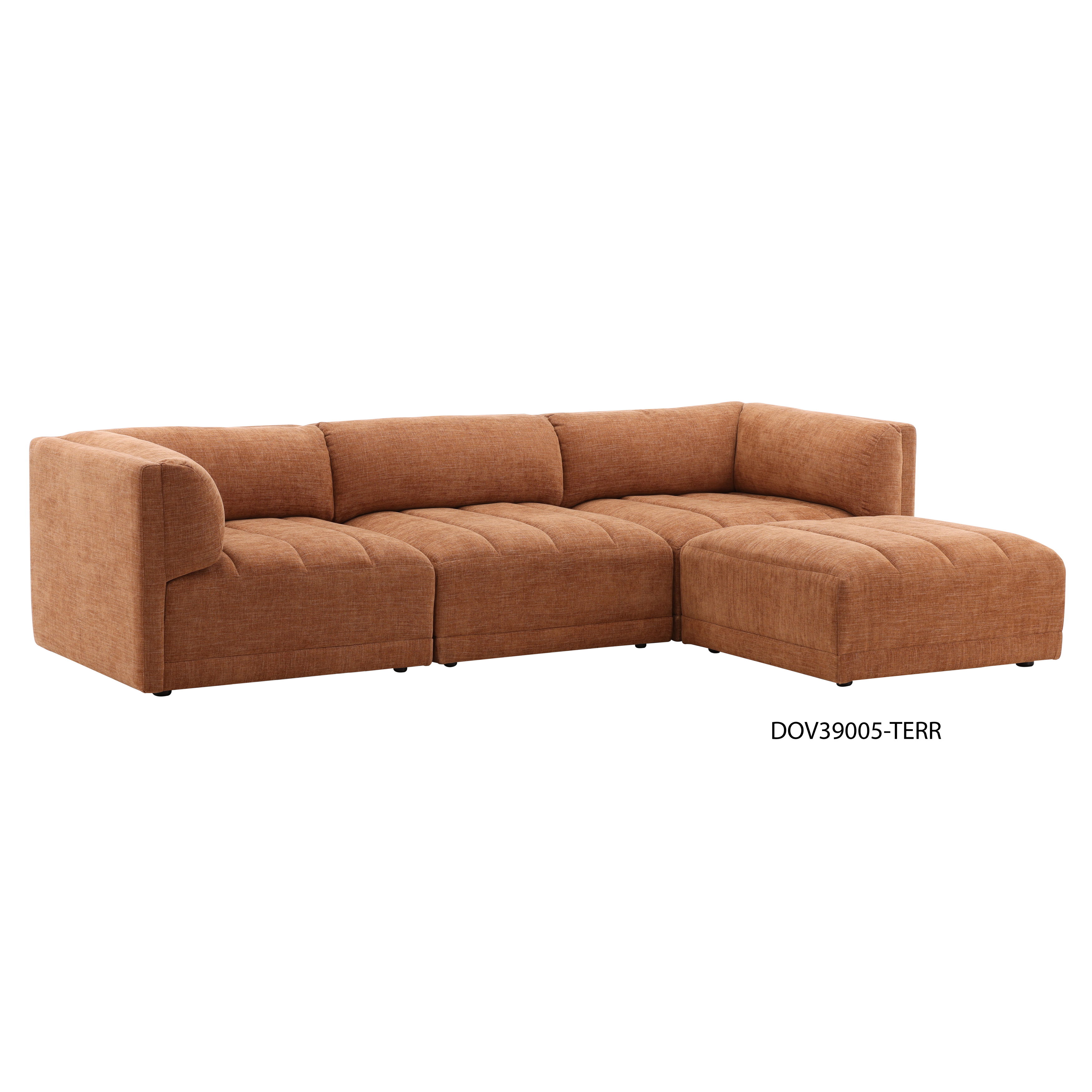 Magda Sofa Terracotta, Sofas & Sectional by Dovetail, 113.5" width x 29.43" height x 40.5" depth View 7