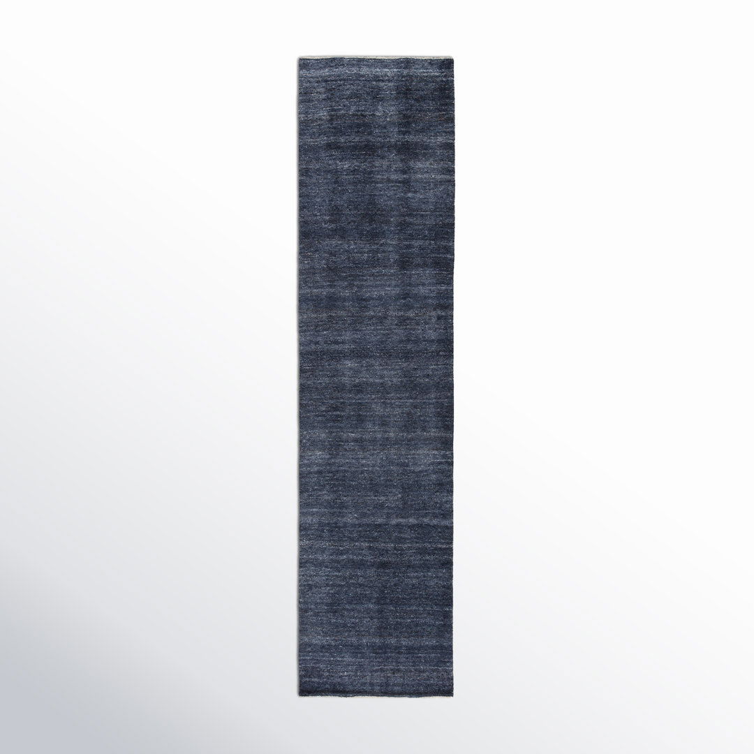Jaipur Living Origin Hand-Knotted Solid Dark Blue Area Rug (10'X14') large image 