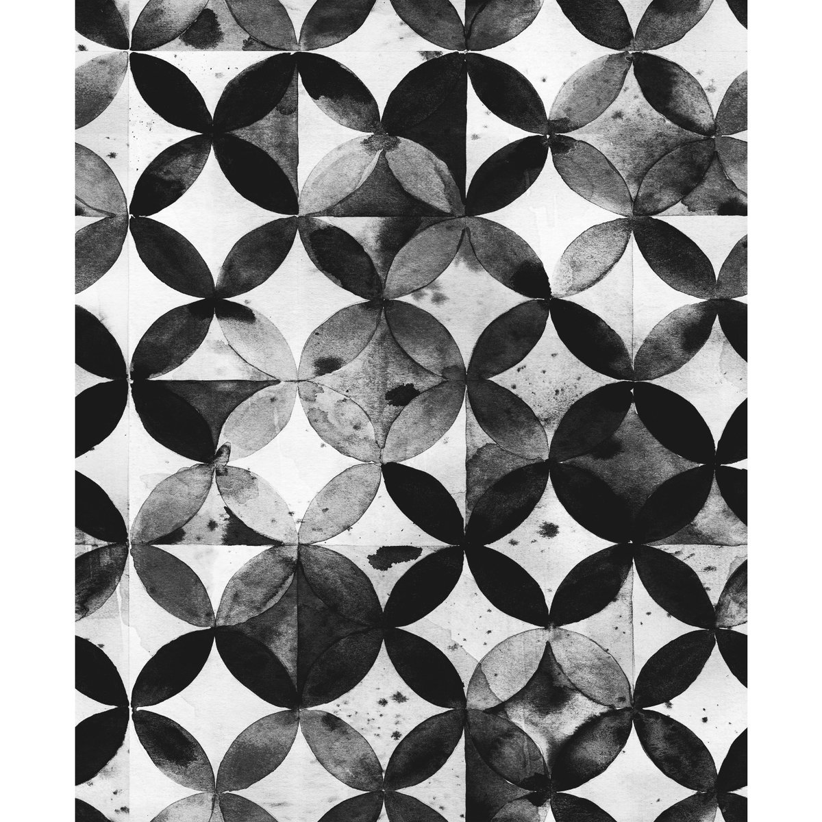 Paul Brent Moroccan Tile Black Peel & Stick Wallpaper, by York Wall, 18'10.8" length x 1'6" width x 0.02" depth