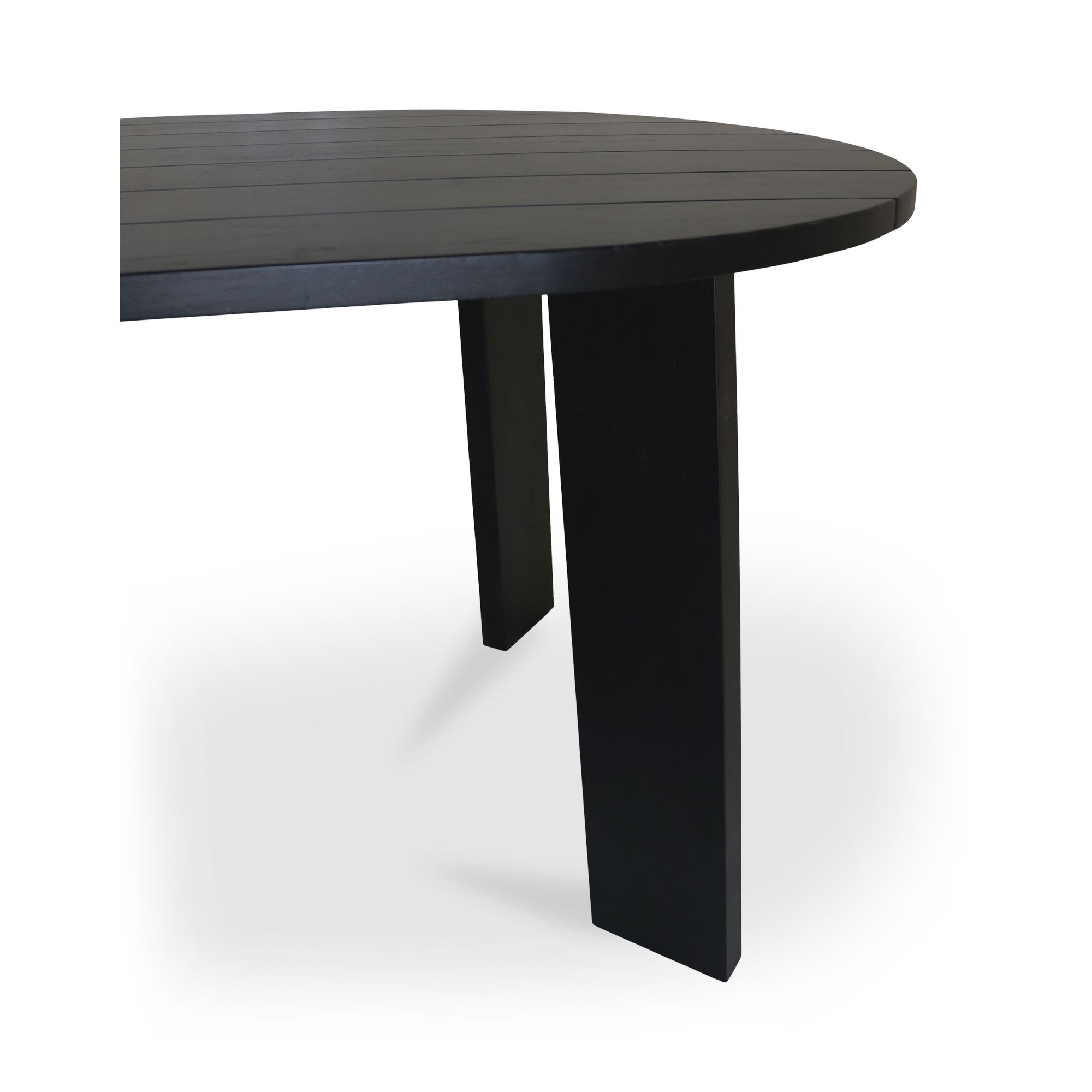 Delta Oval Outdoor Dining Table Black, Outdoor Table by Moe's Home, 7' width x 2'6" height x 3'3.5" depth View 5
