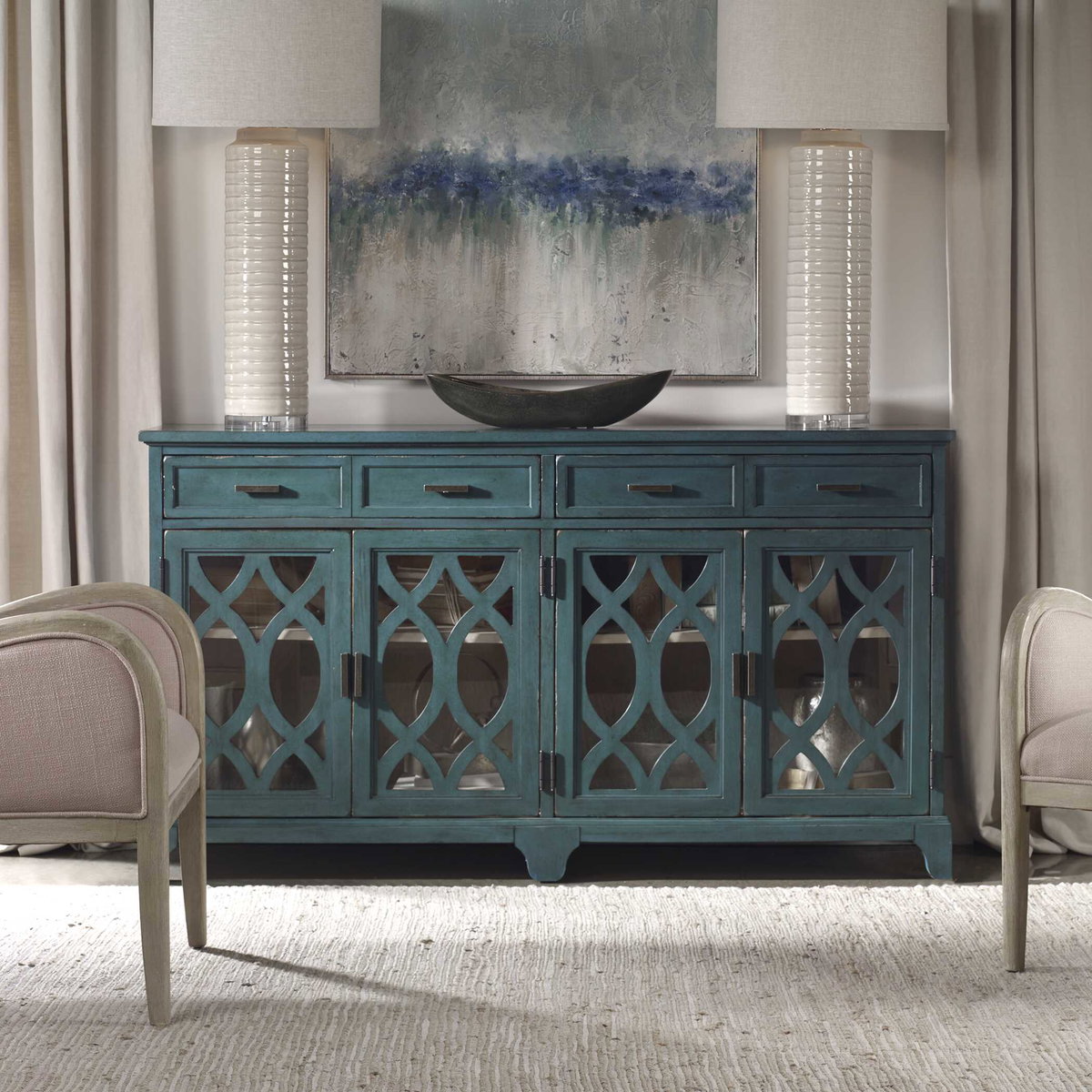 Oksana Wooden Credenza, Sideboards & Buffet by Uttermost, 63.18" width x 35" height x 18" depth View 4