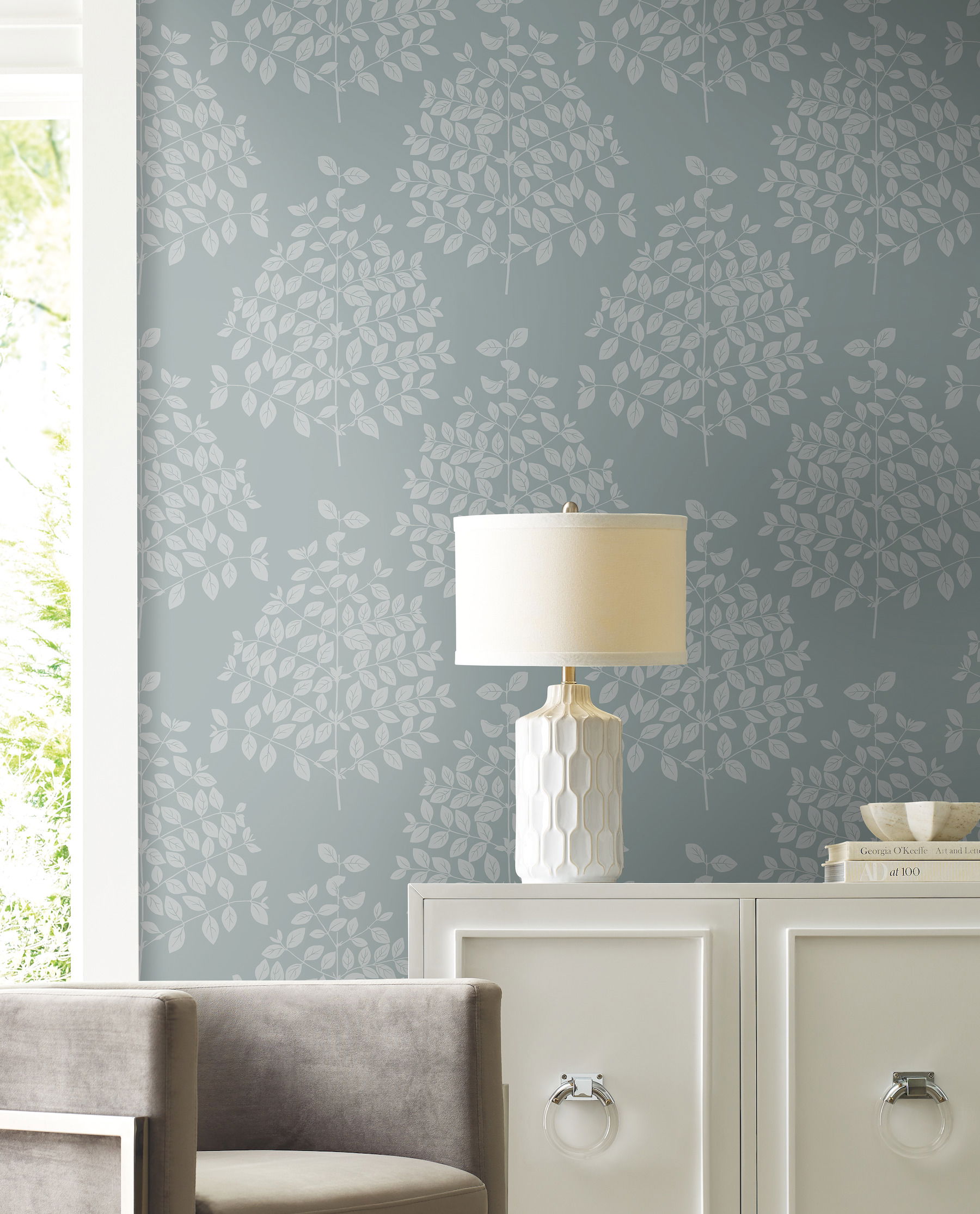 Tender Grey & Blue Wallpaper large image 