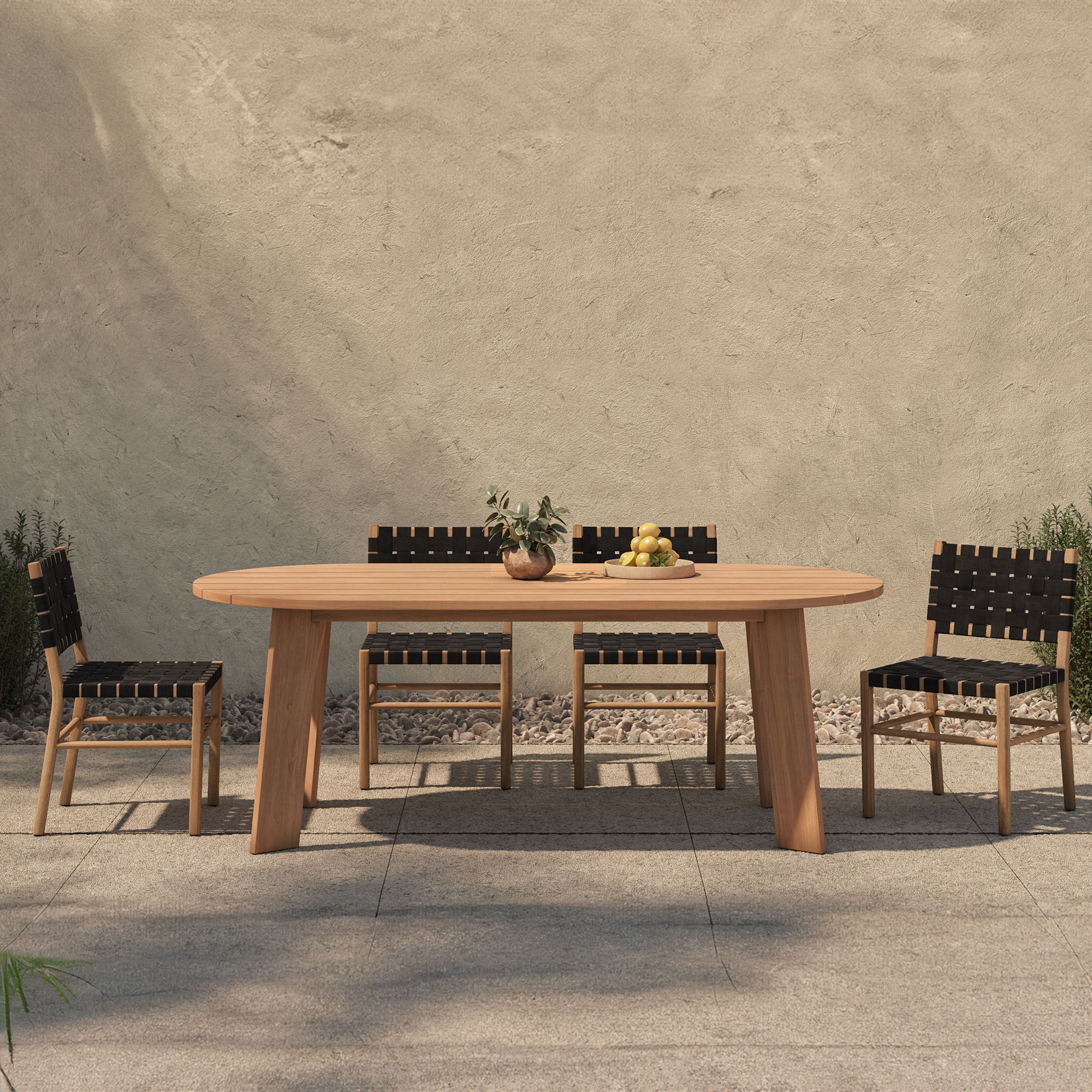 Delta Oval Outdoor Dining Table Natural large image 