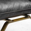 Flavelle II Black Leather Cushion Seat and Solid Iron Base Accent Chair thumbnail 9