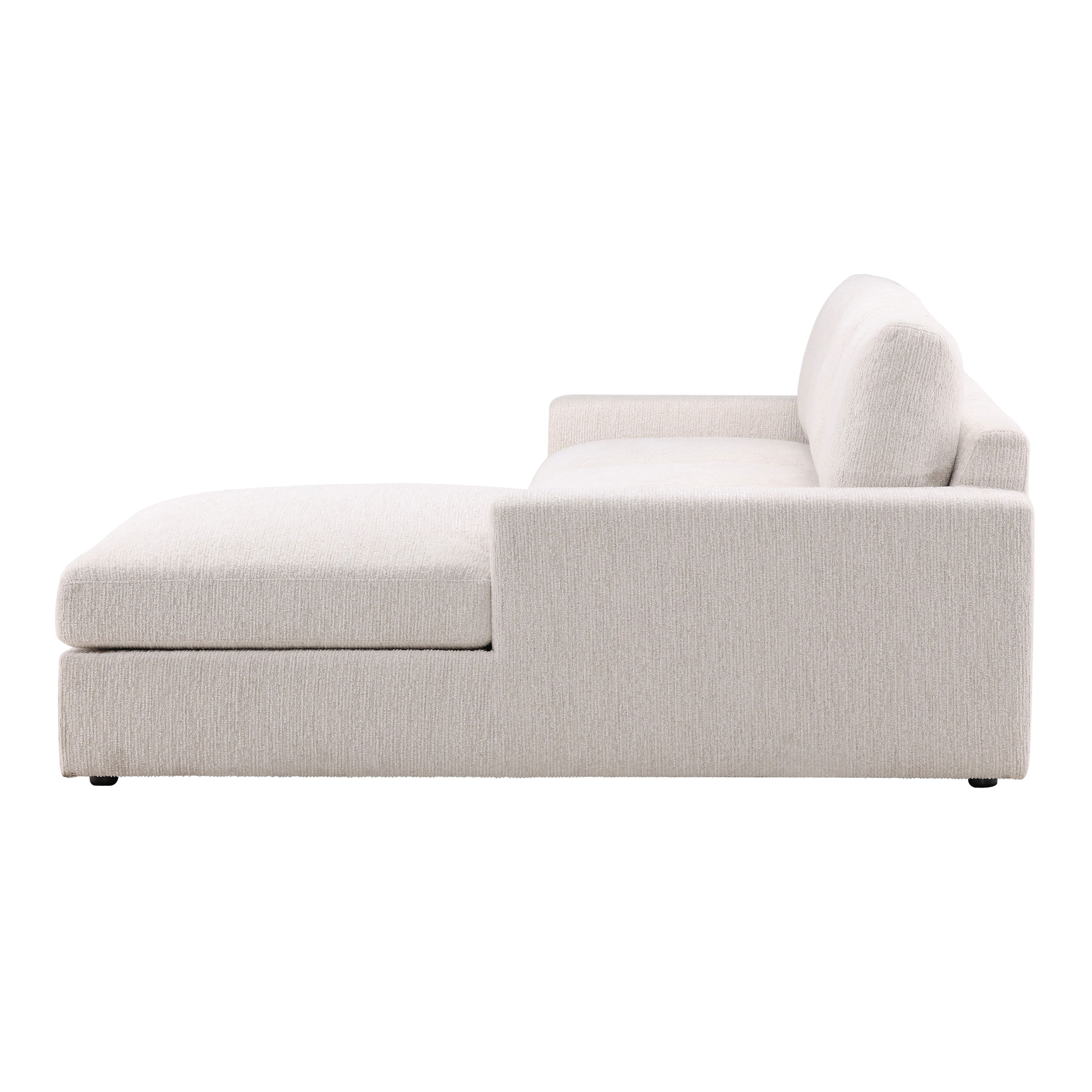 Bryce Chaise Sectional Cream, Sectional Sofa by Dovetail, 115" width x 34.68" height x 74.5" depth View 2