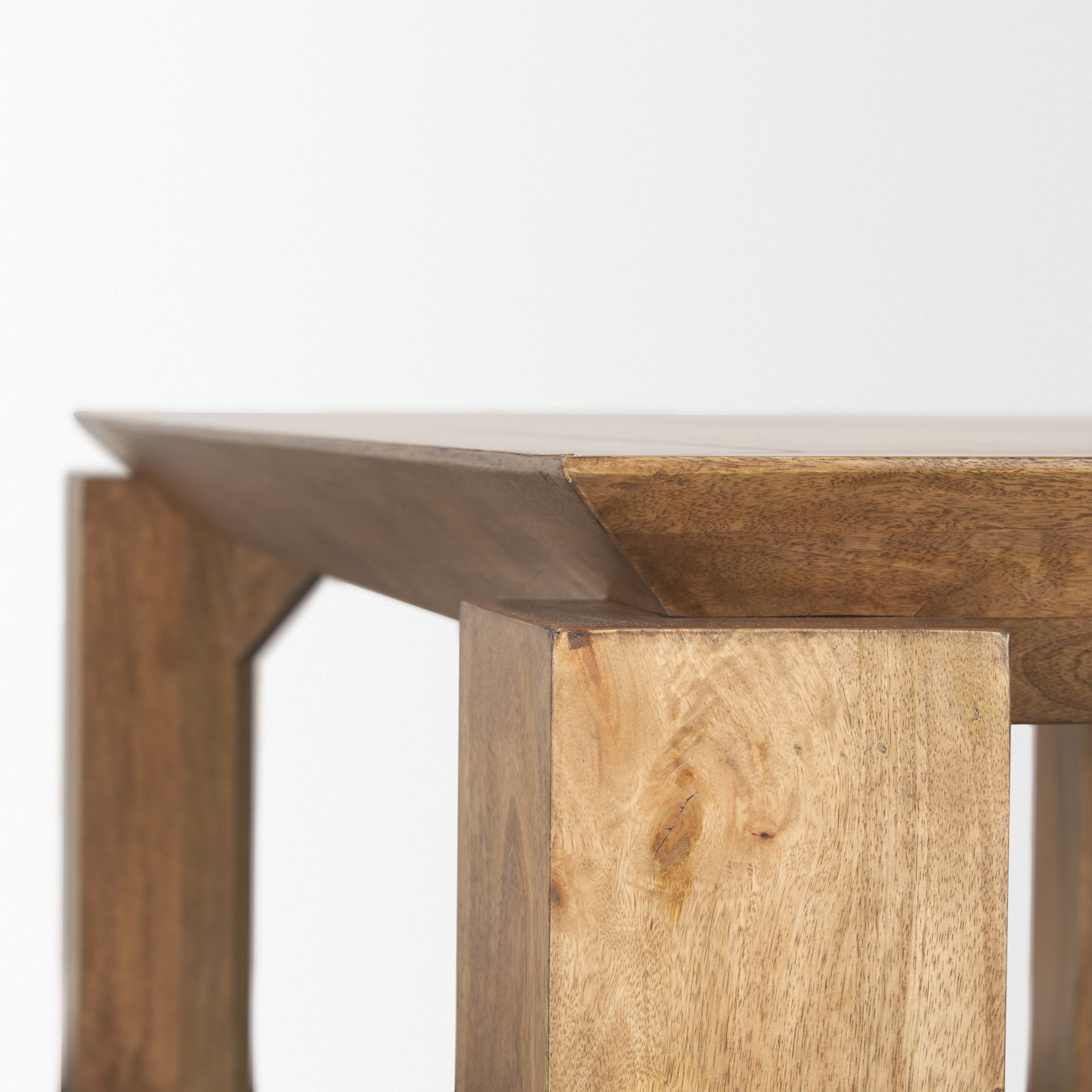 Sapphira Brown Wood Tapered Top Rectangular Dining Table large image 