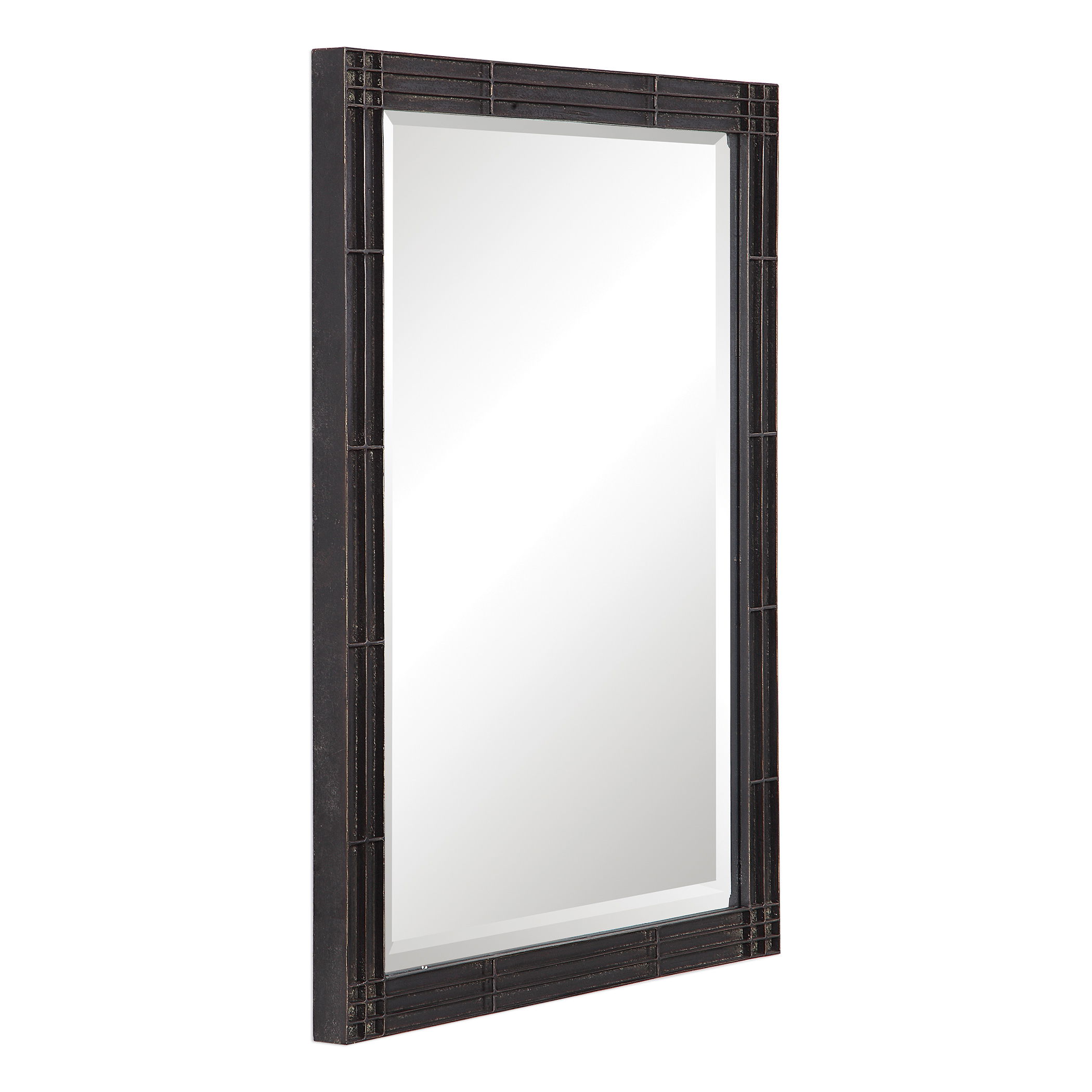 Gower Aged Black Vanity Mirror large image 