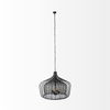 Camila (40'x31') Black Metal Mesh-Style Four Bulb Chandelier, by Mercana, 40" length x 40" width x 31" height thumbnail 3