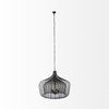 Camila (40'x31') Black Metal Mesh-Style Four Bulb Chandelier, by Mercana, 40" length x 40" width x 31" height thumbnail 4