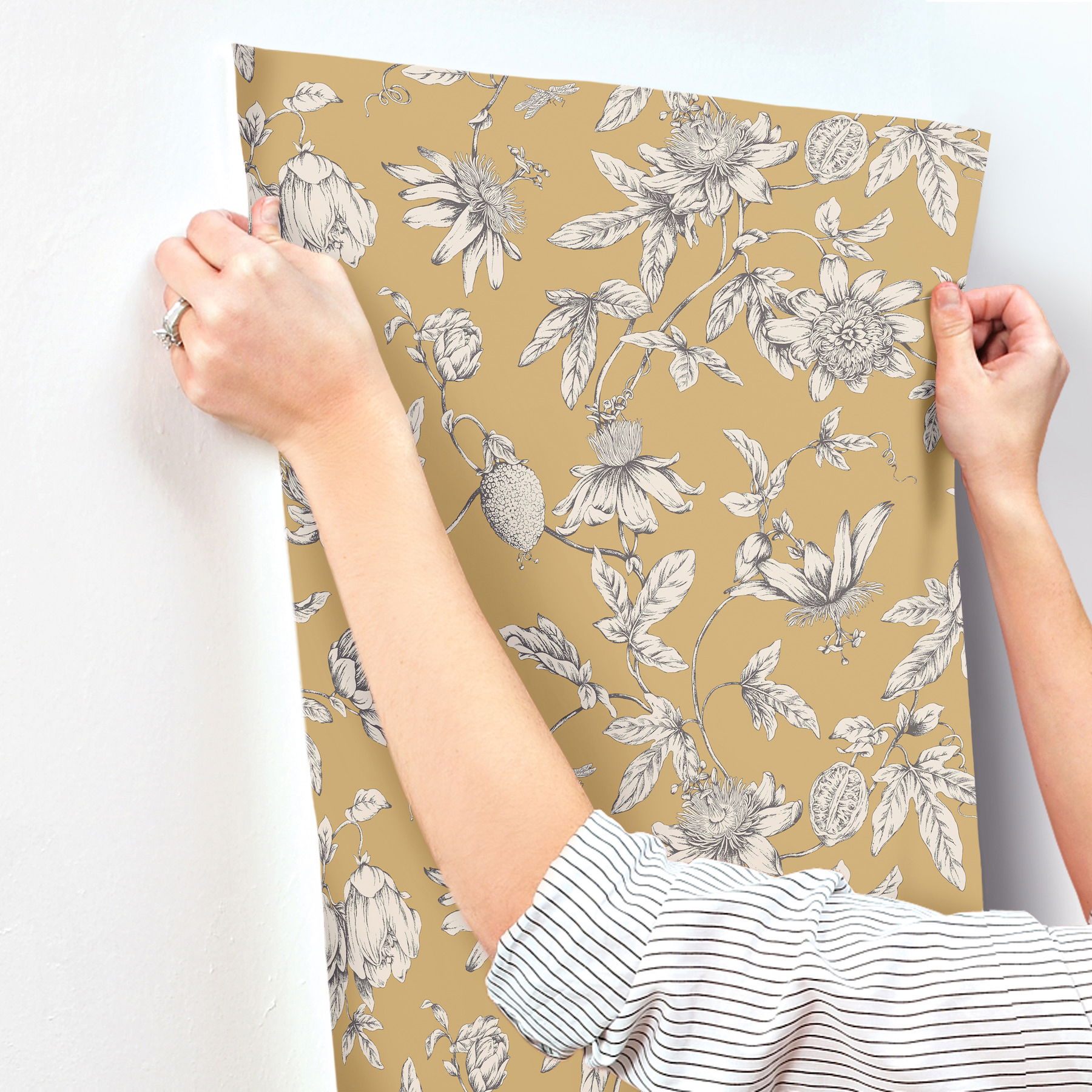 Passion Flower Toile Harvest Wallpaper large image 