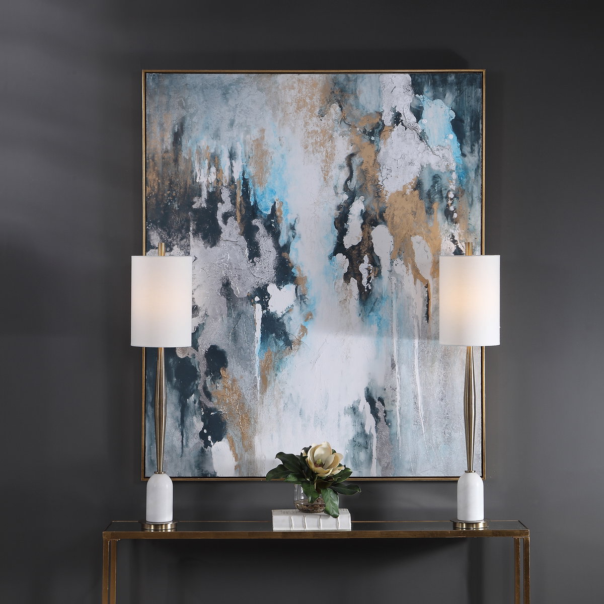 Stormy Seas Hand Painted Canvas, Art by Uttermost, 51" width x 61" height x 1.7" depth View 9
