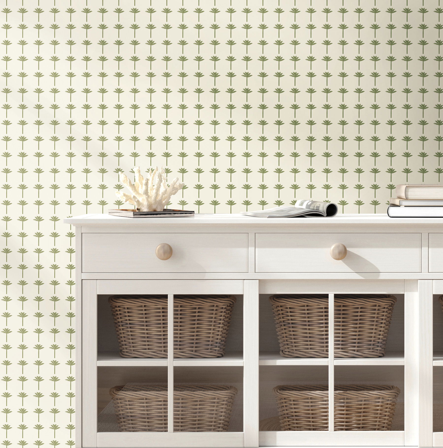 Palm Bay Green Wallpaper, by York Wall, 33' length x 1'8.5" width x 0.02" depth View 3