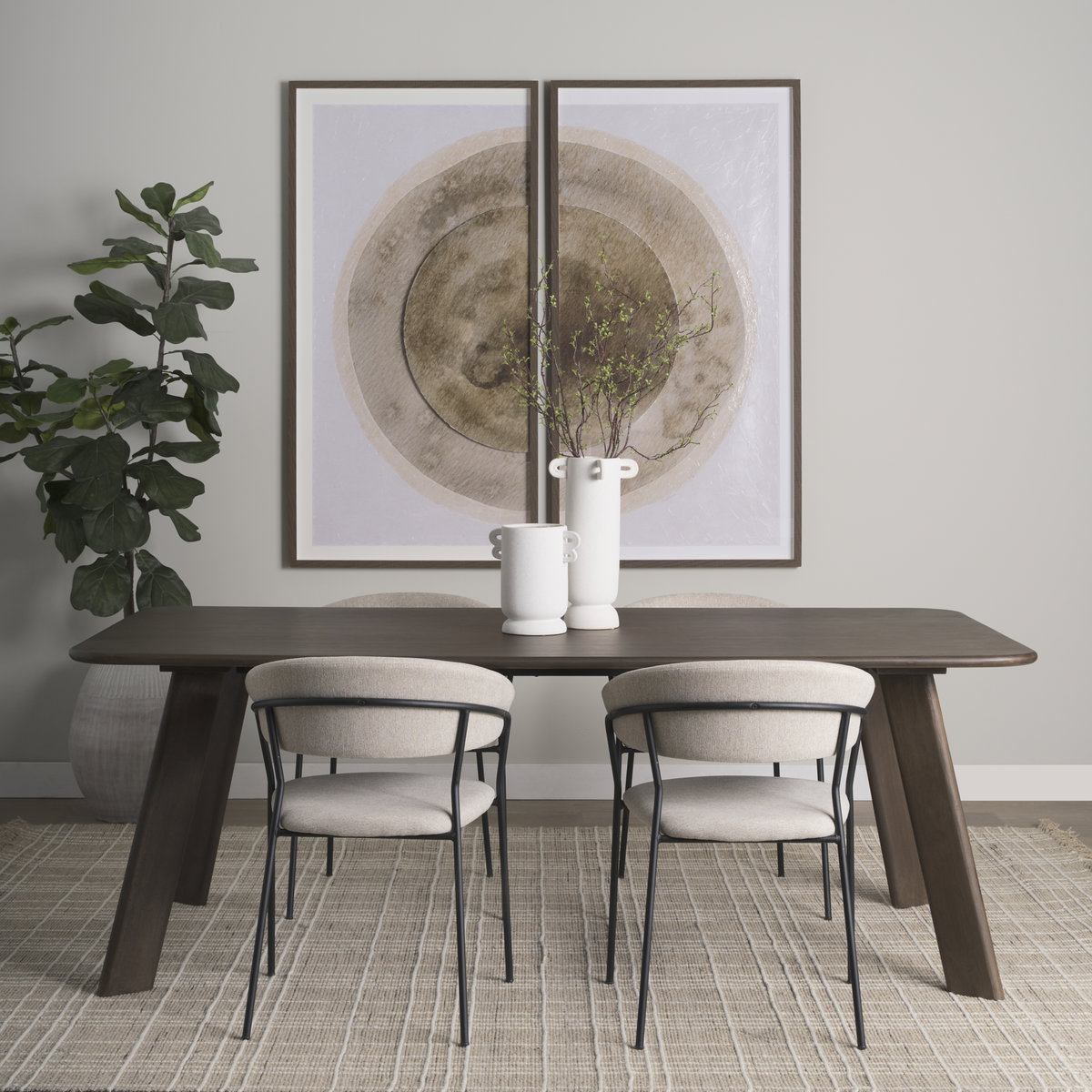Welborn 72'L x 40'W Rectangular Dining Table | Modern | Dark Brown Wood | Seats 6, by Mercana, 72" length x 40" width x 30" height View 6