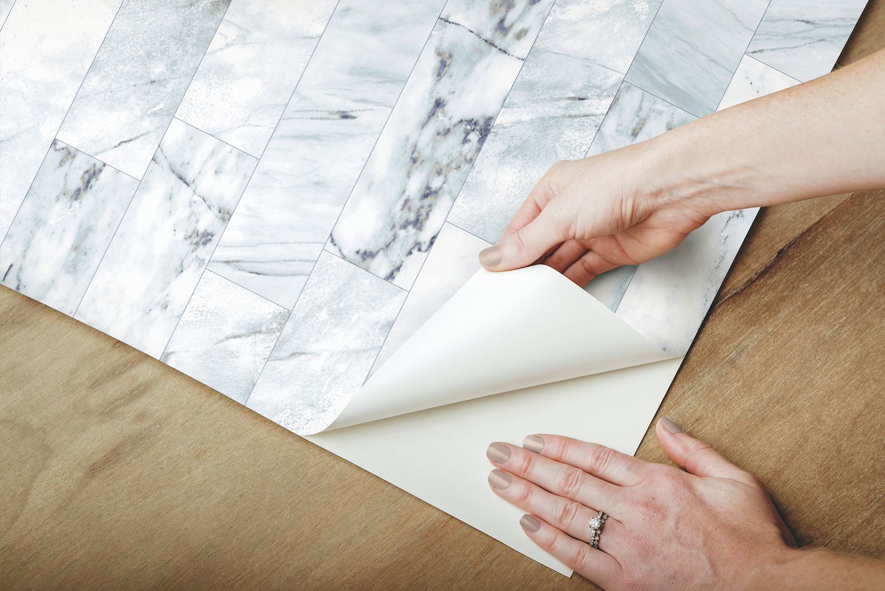 Marble Planks Light Blue Peel & Stick Wallpaper large image 